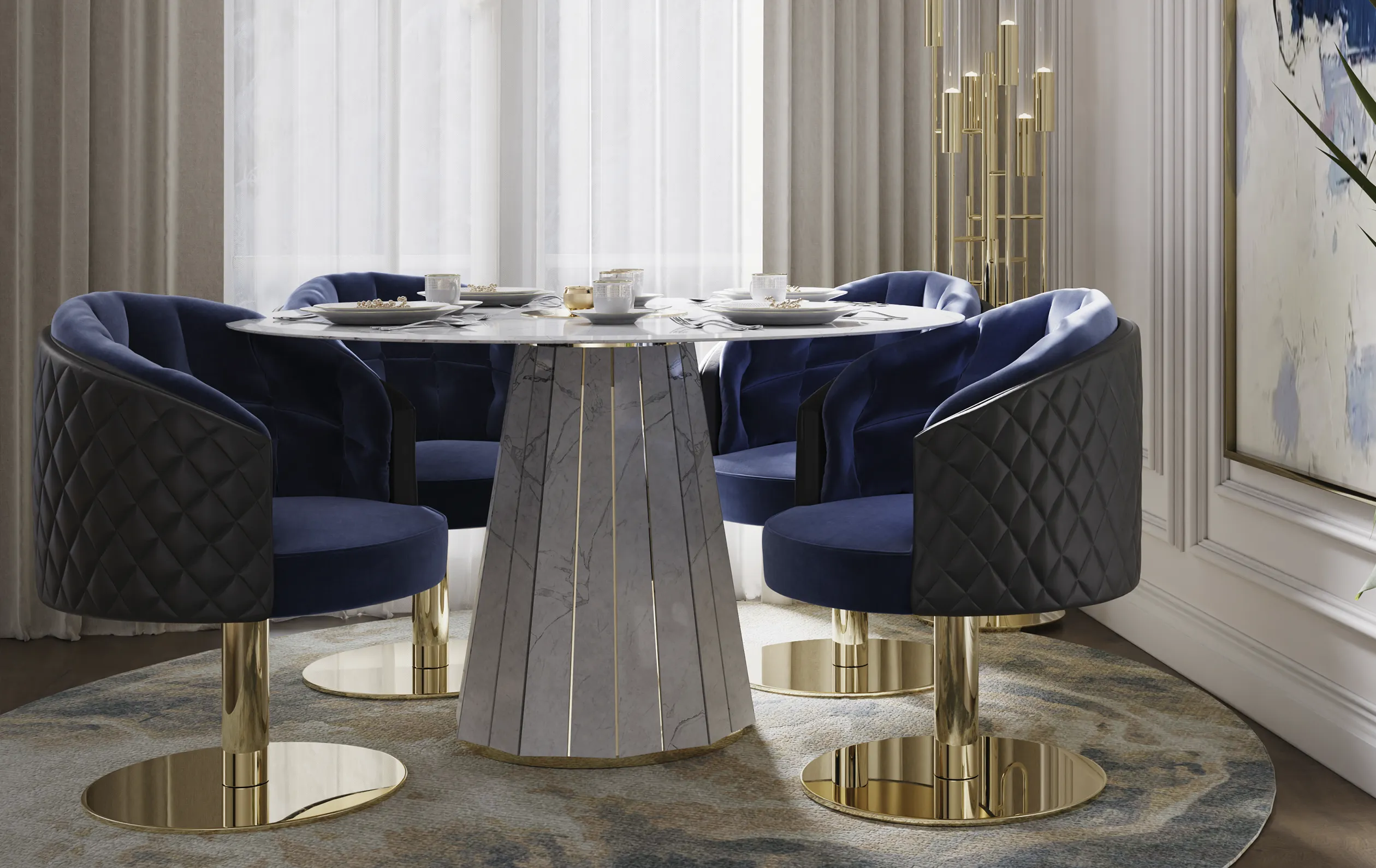 Obrotowe krzesło jadalniane Luxe