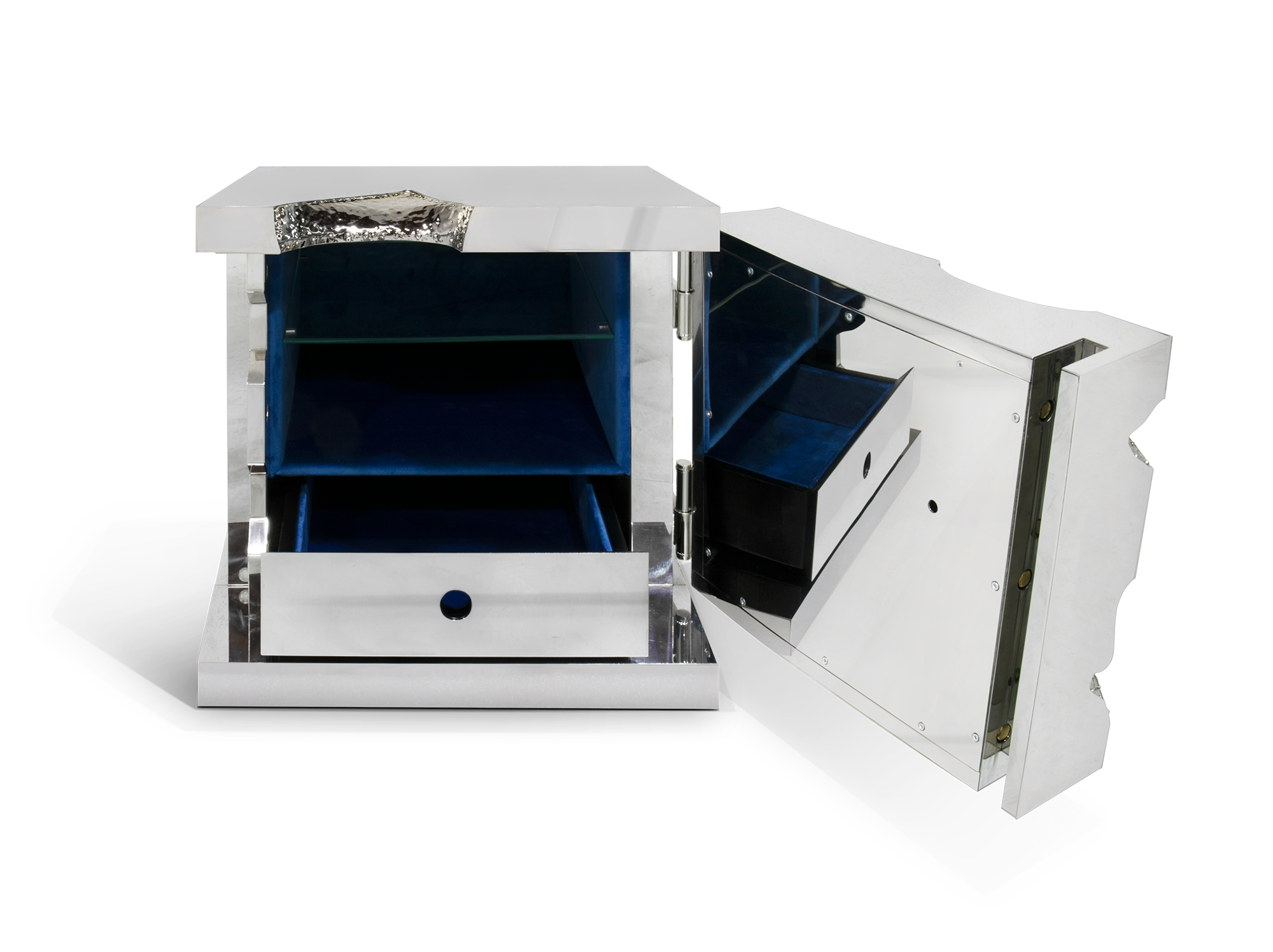 Srebrny sejf na biżuterię Tycoon