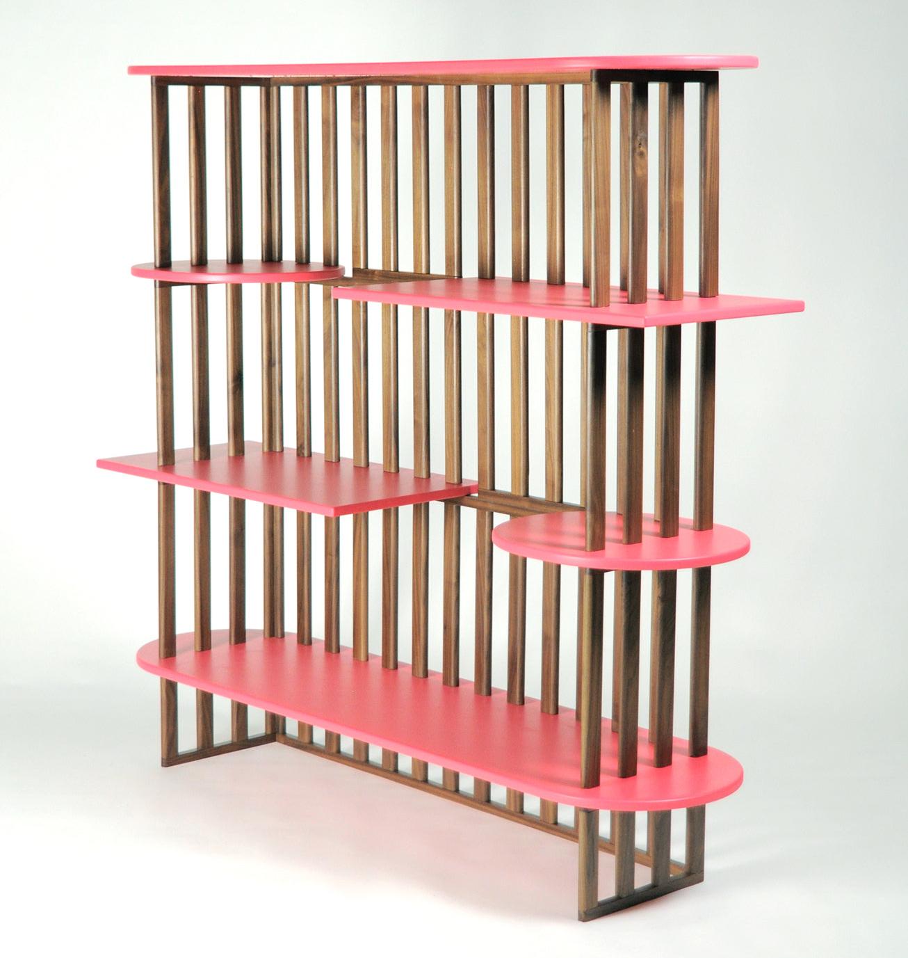 Różowy Czteropiętrowy Regał