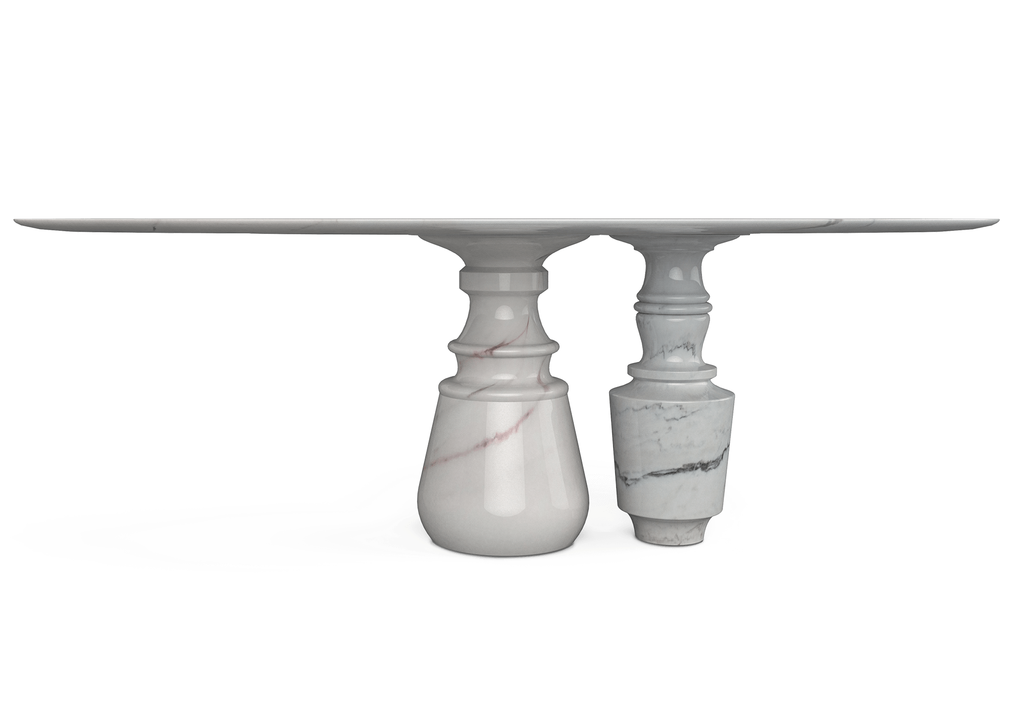 Owalny stół jadalniany Obsidian z marmuru Estremoz