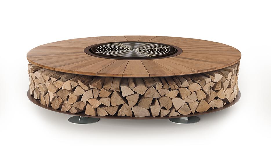 Zero Wood palenisko ogrodowe | Wykończeniowy: Kasztanowe drewno | Wymiary: Ø 300 cm