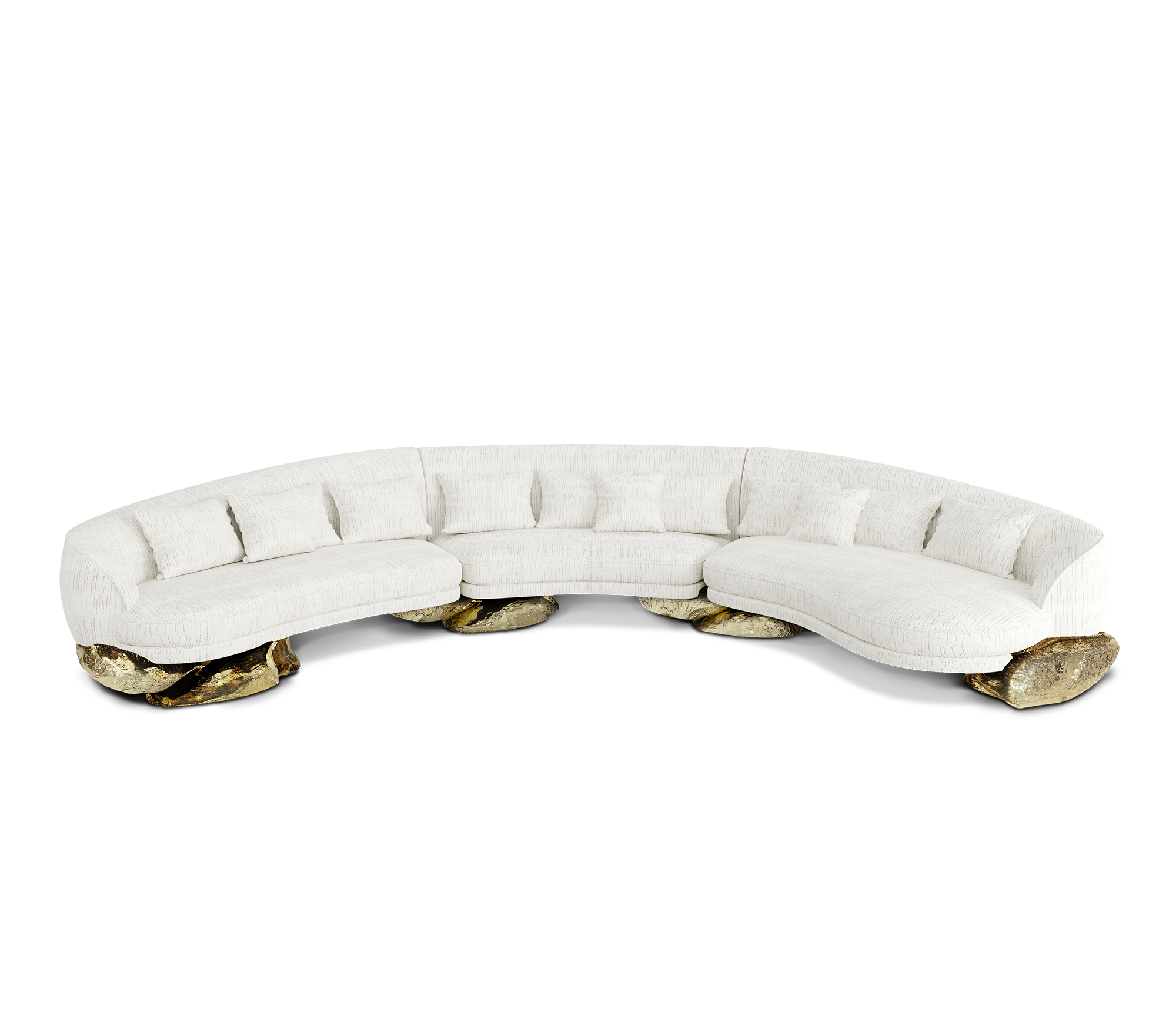 Zakładana biała sofa Angora