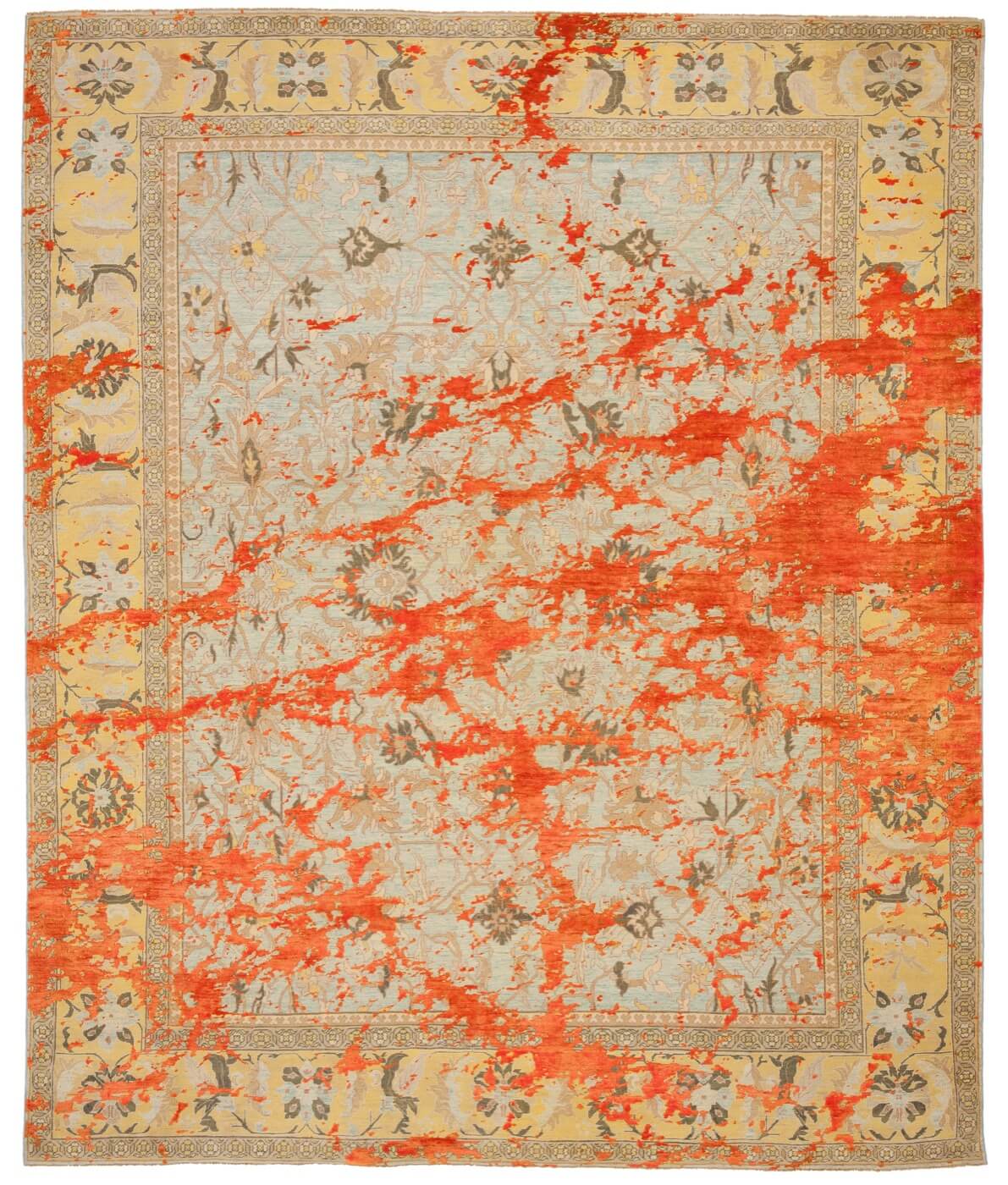 Dywan Ziegler Prince Sky Blue Neonorange Silk