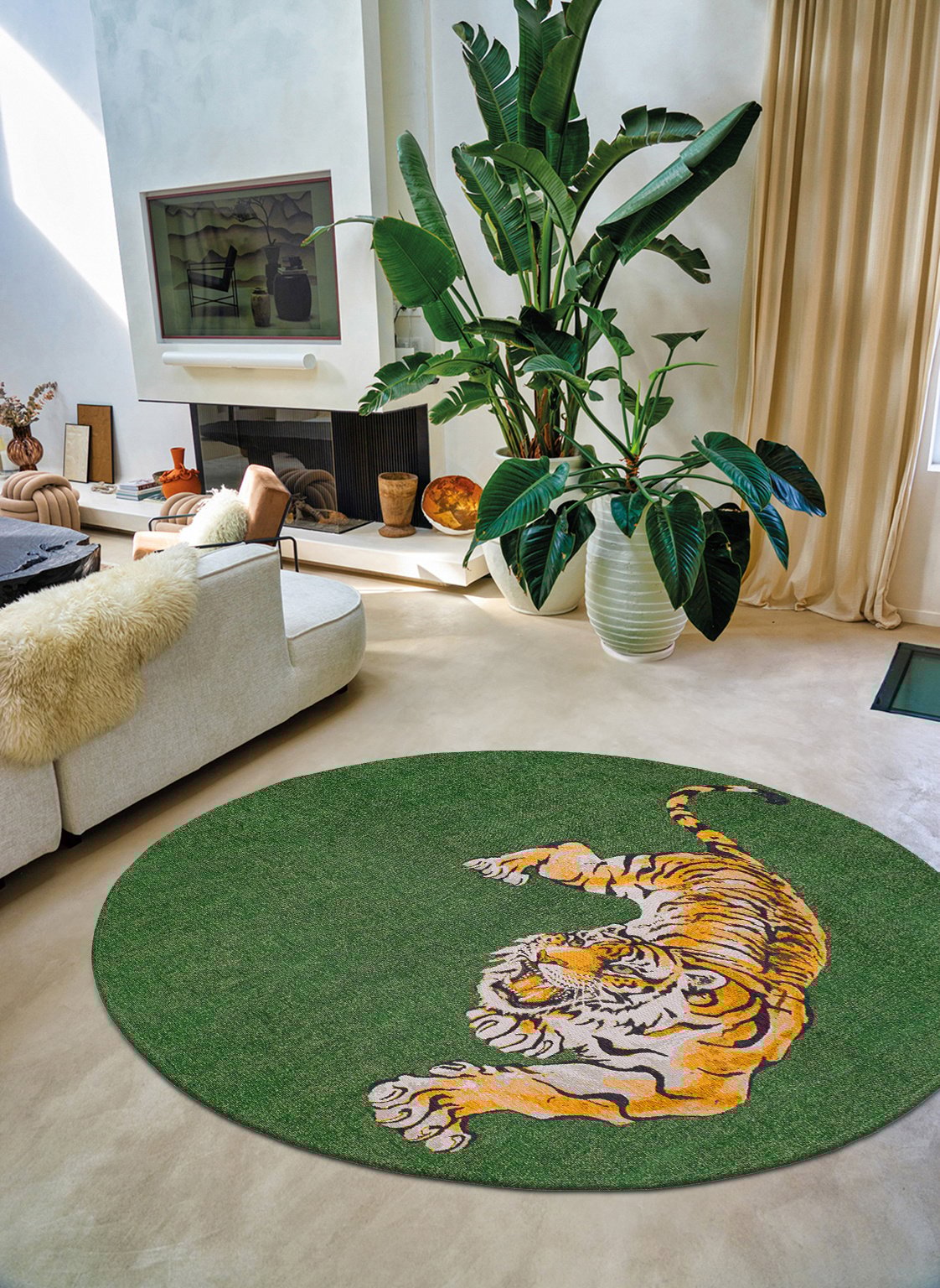 Dywan okrągły Green On Fire 9388 | Rozmiar: Ø 240 cm