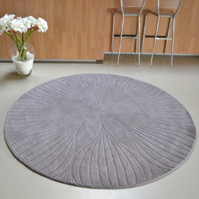 Dywan Okrągły Folia Grey 38305 | Rozmiar: Ø 200 cm