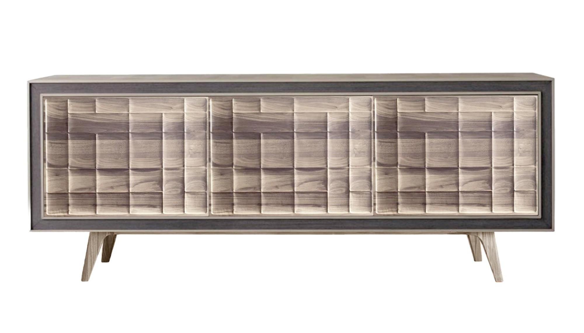 Szary włoski kredens Quadra | Konfiguracja: 3-Doors