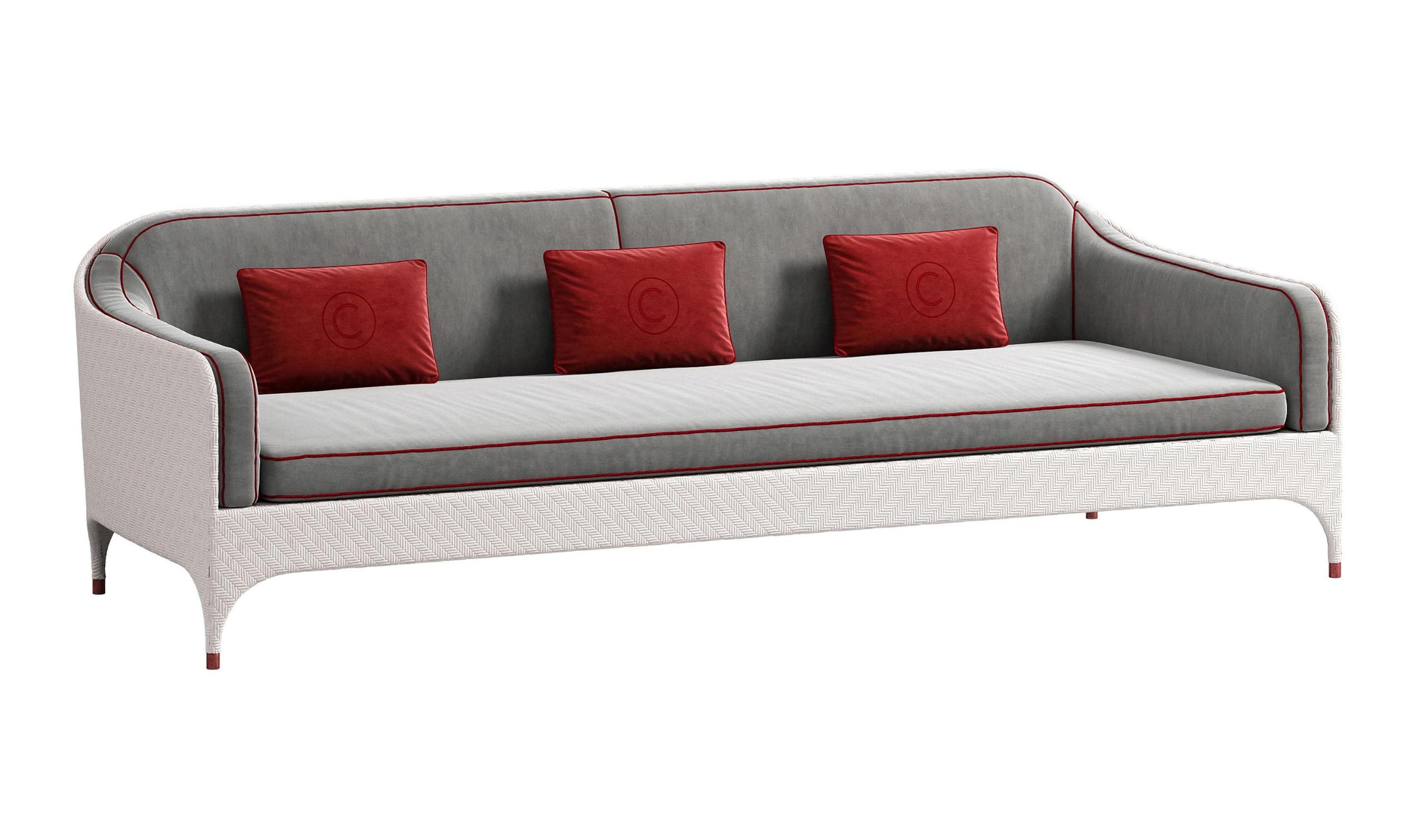 Trzyosobowa sofa z podłokietnikami ogrodowa