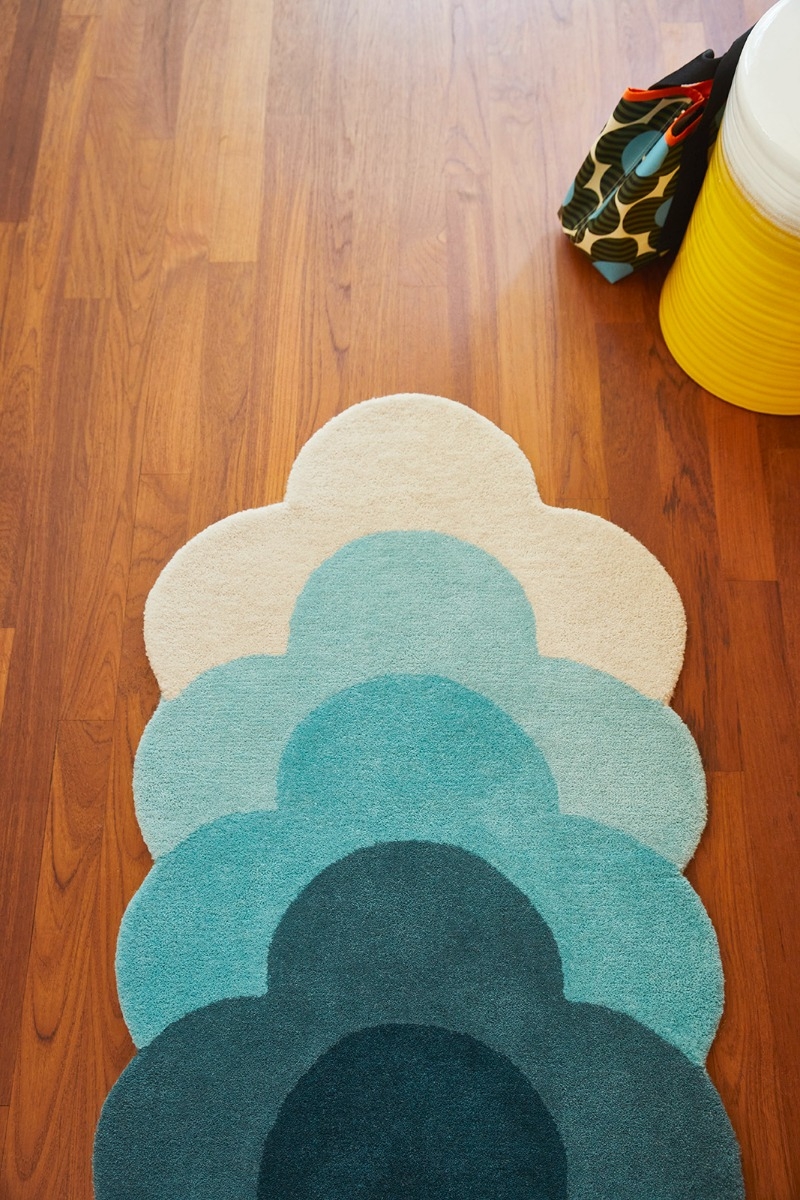 Dywan Optical Flower Teal 061207 | Rozmiar: 87 x 300 cm