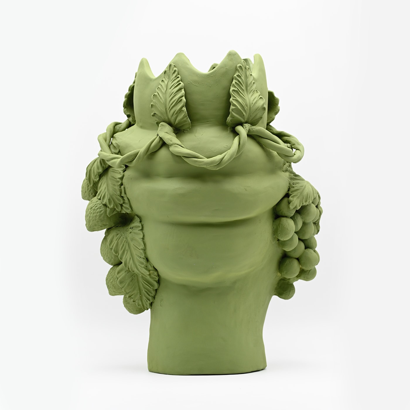 Matowa zielona rzeźba Głowa Maura