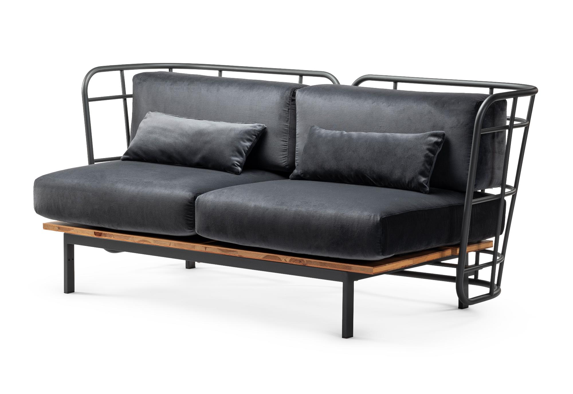 Czarna ogrodowa sofa Jujube