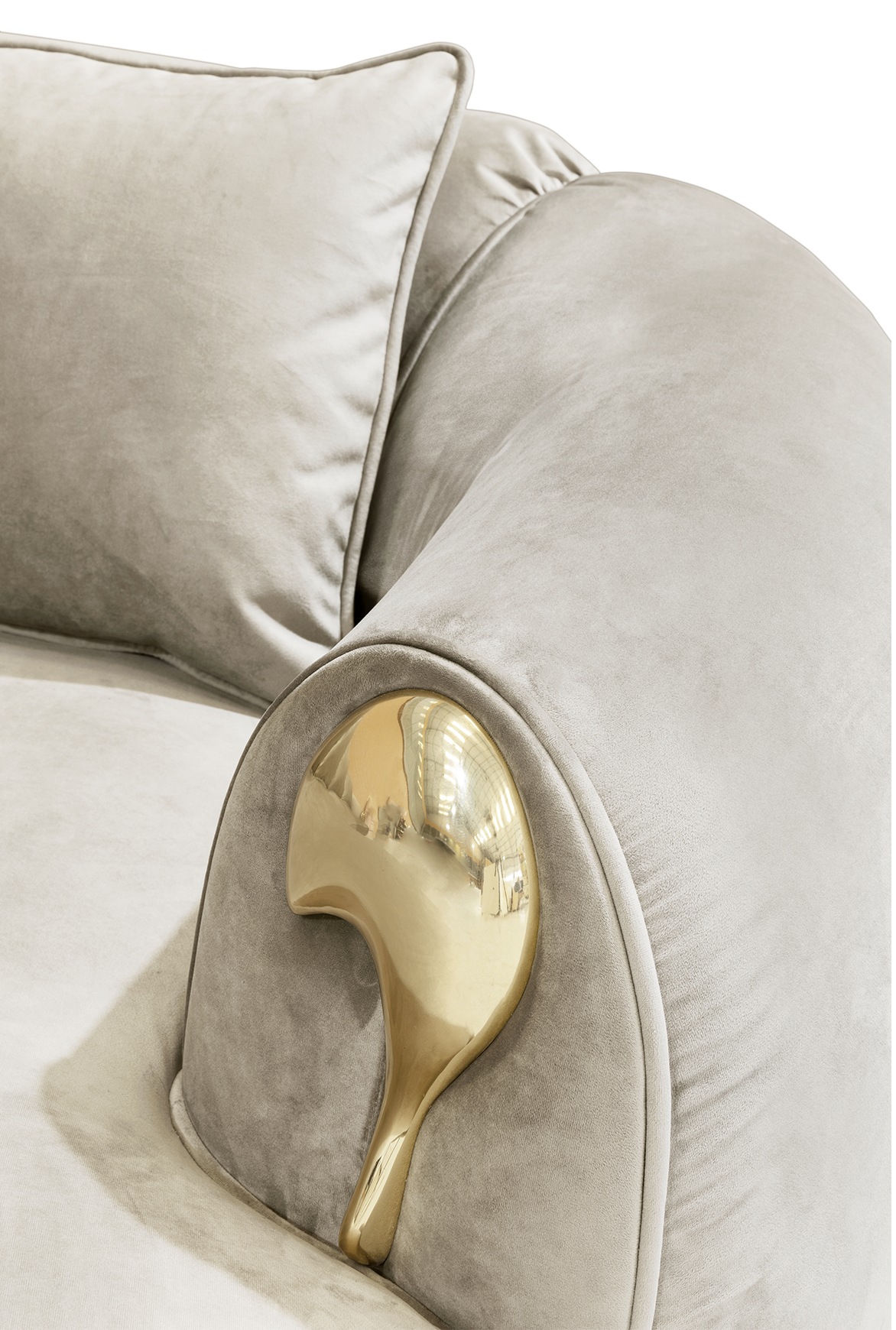 Kremowa zakrzywiona sofa Solara