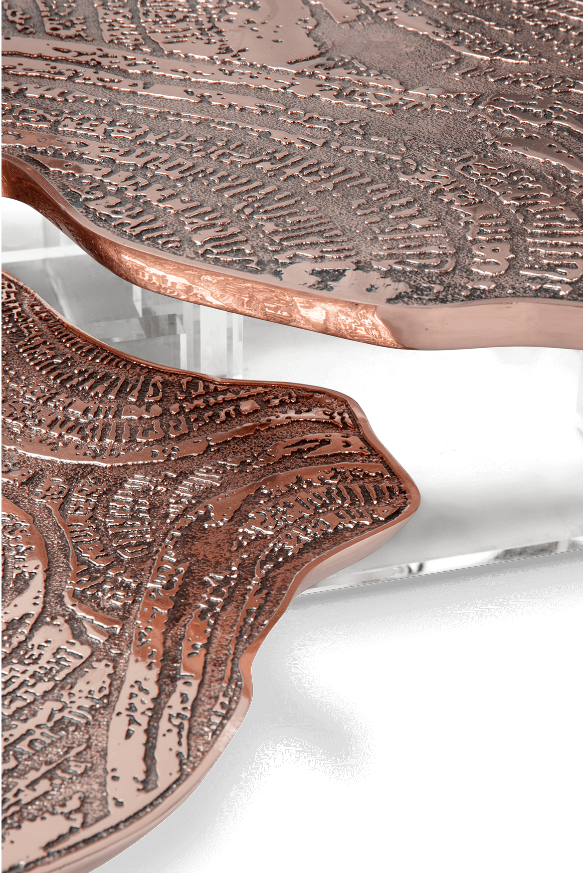 Miedziany zestaw stolików Caspian