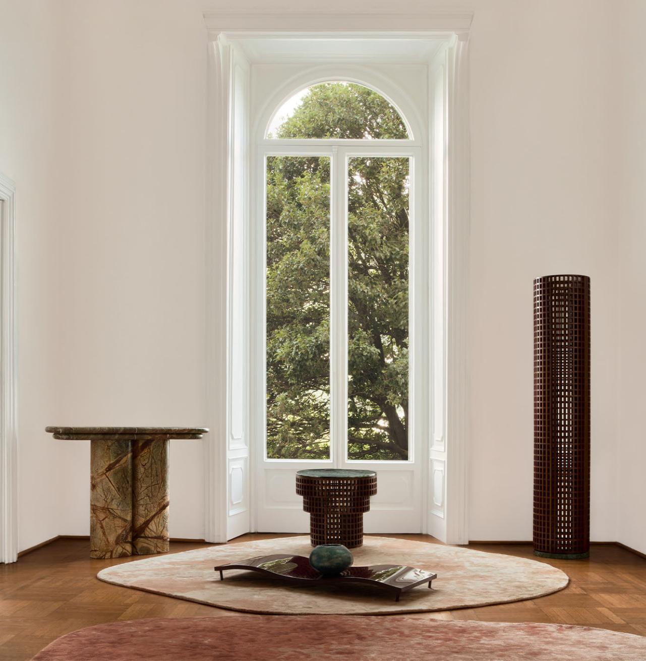 Stolik Boczny z Orzecha i Marmuru