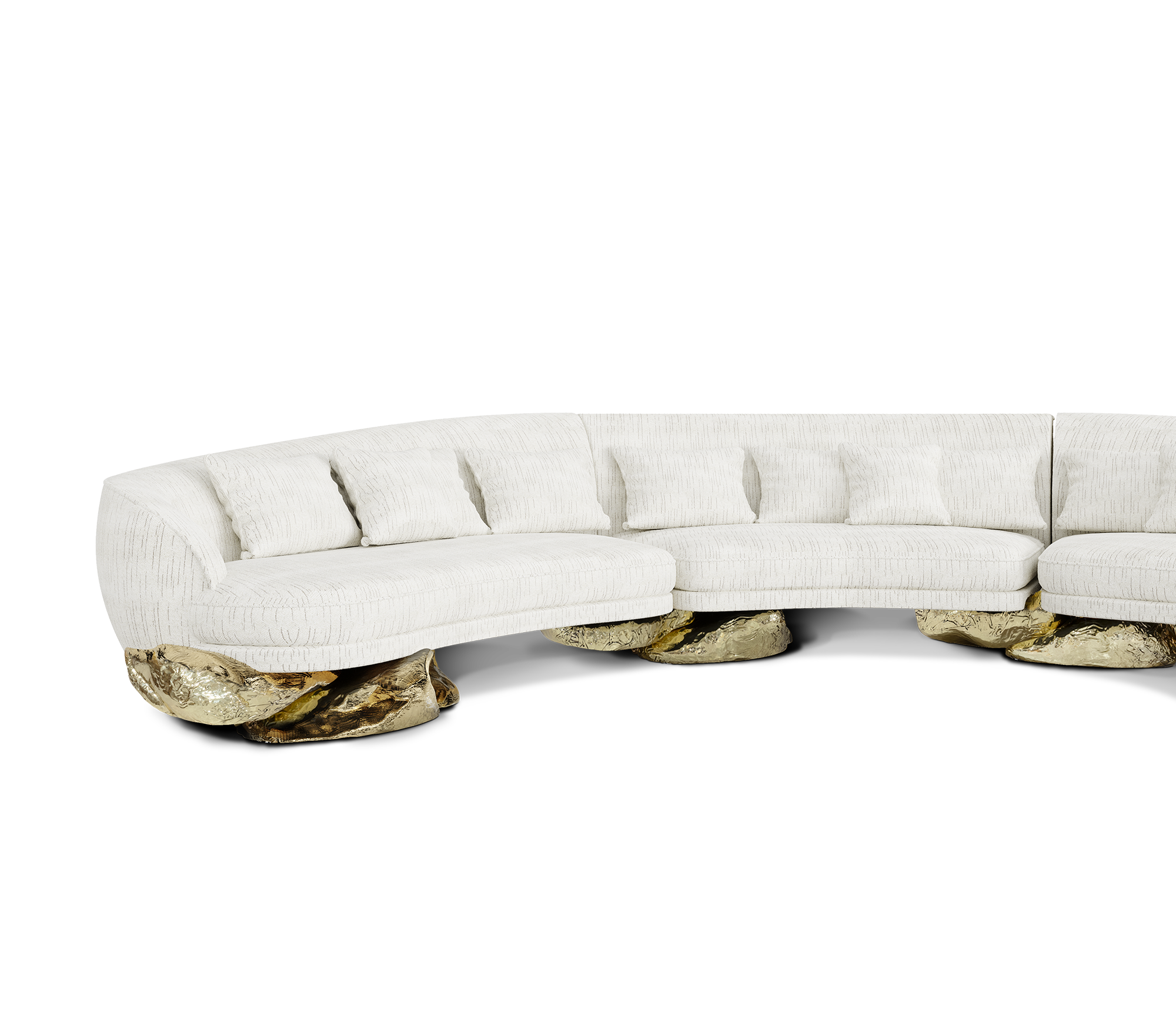 Zakładana biała sofa Angora