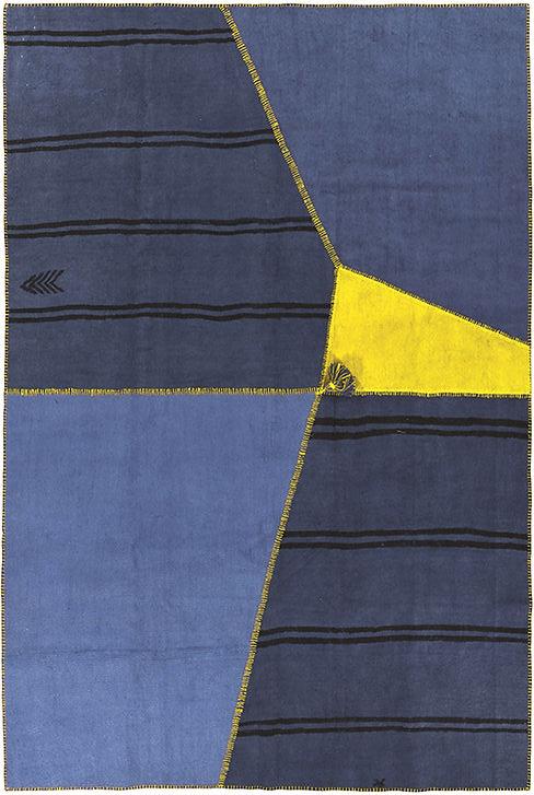 Dywan Deep Blue Patchwork Hemp