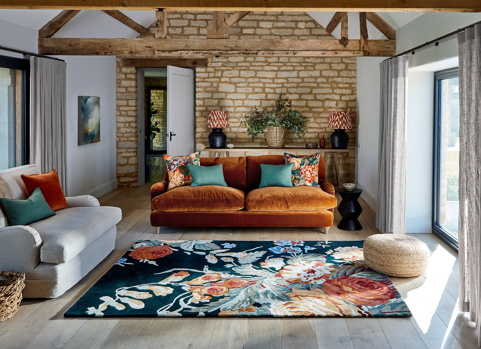 Dywan Stapleton Park Navy/Burnt Orange 45318 | Rozmiar: 140 x 200 cm
