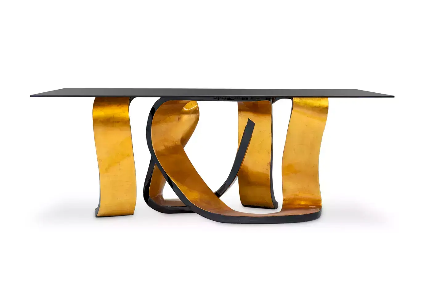 Stół jadalniany Ribbon ze złotym liściem