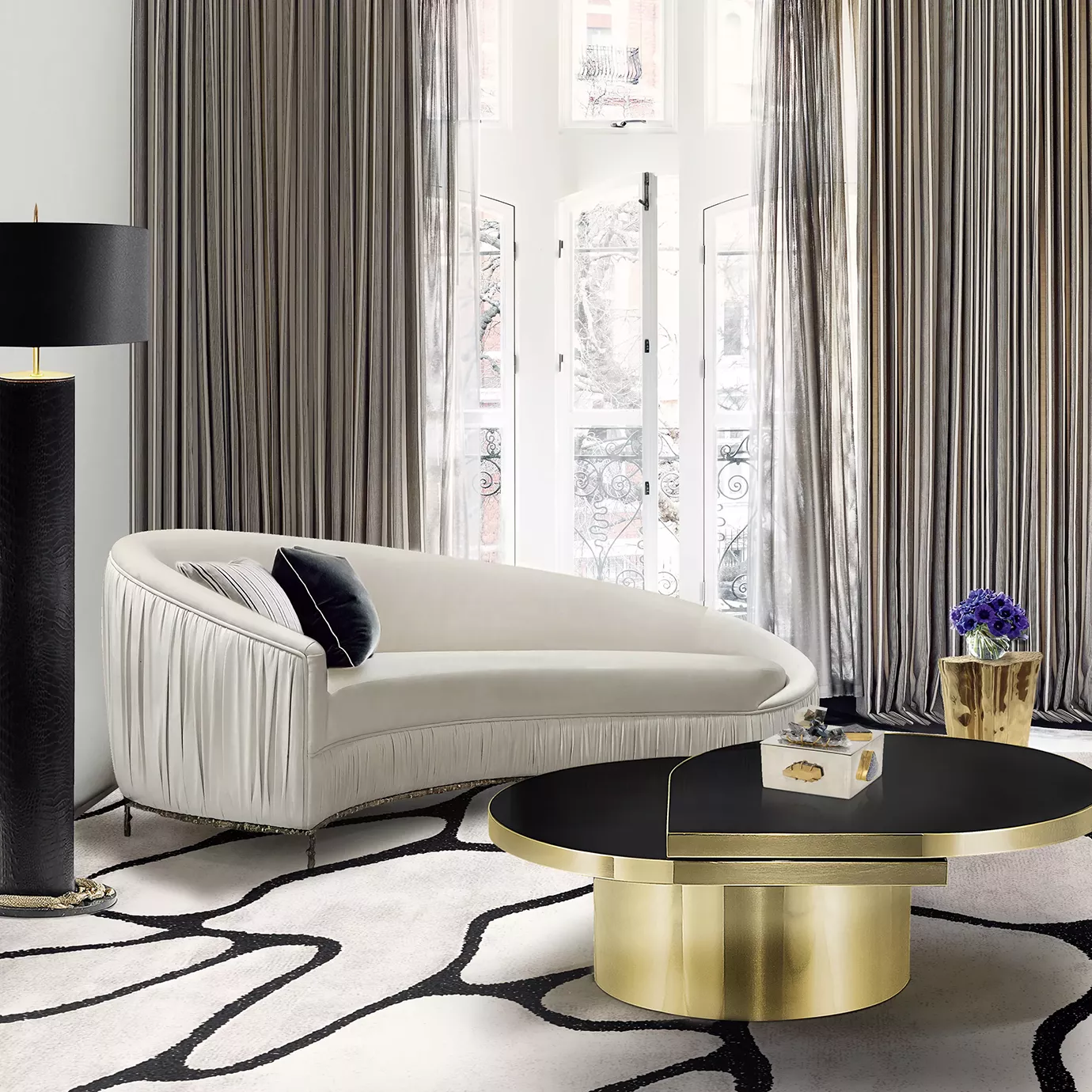 Sofa Vamp z metalową podstawą