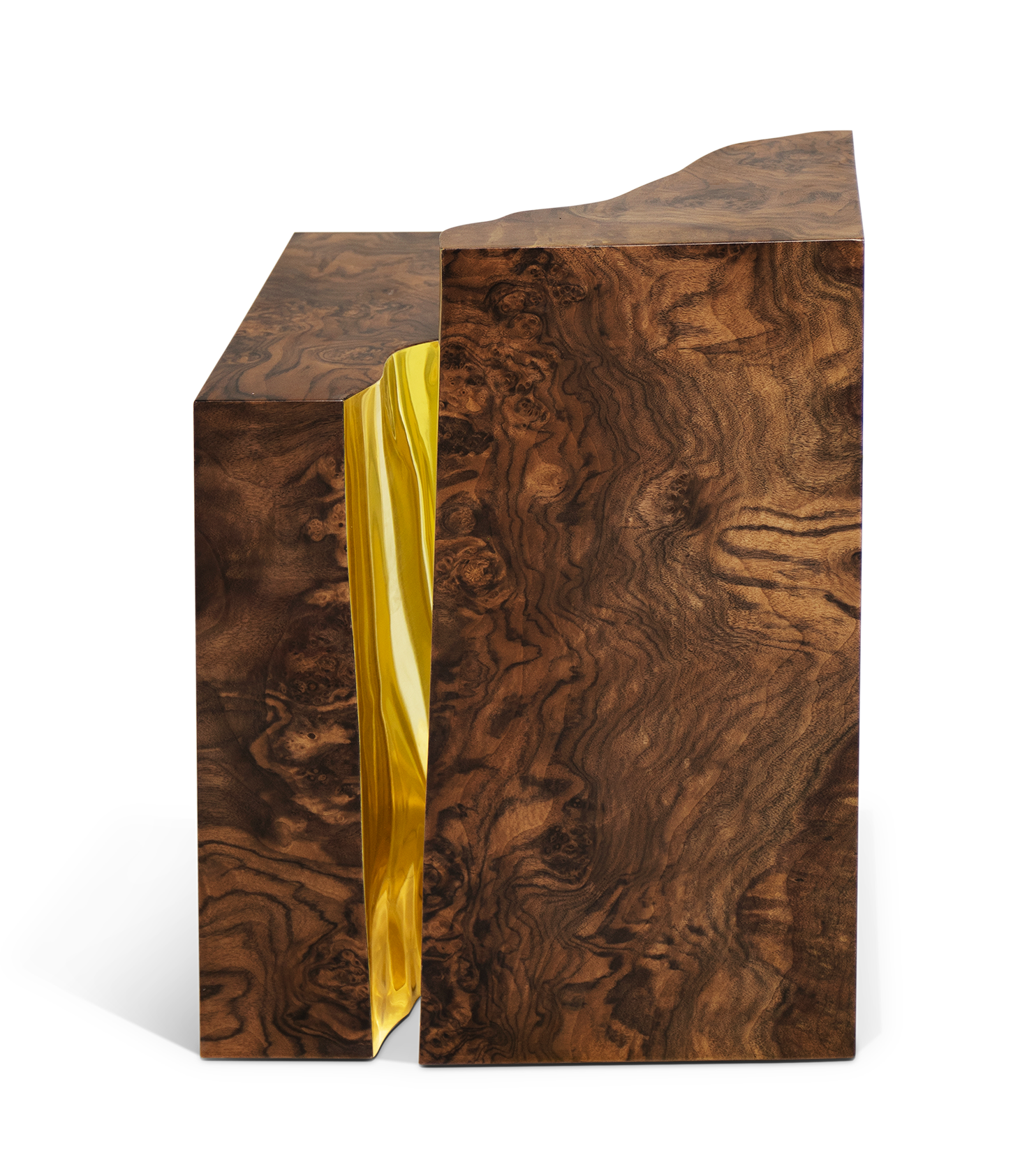 Stolik boczny Fissure z orzecha