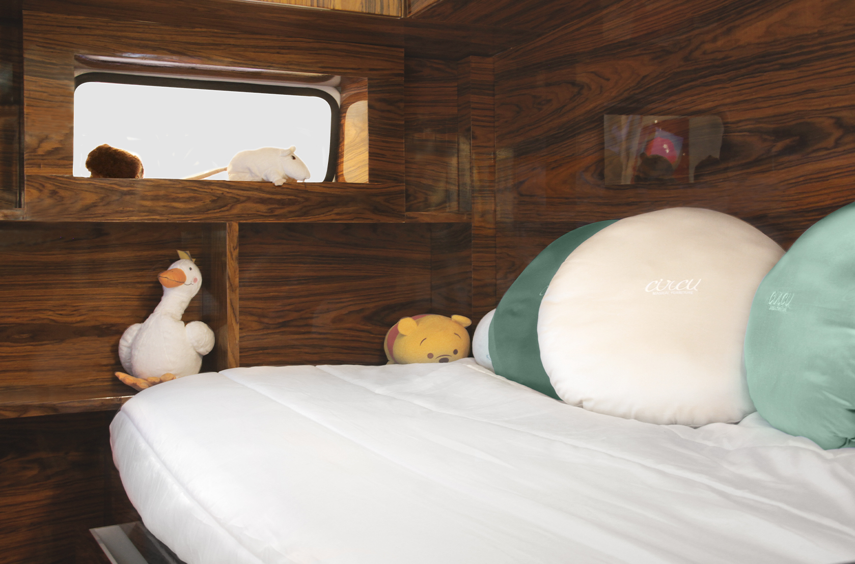 Zielony zestaw sypialniany Traveler’s Caravan