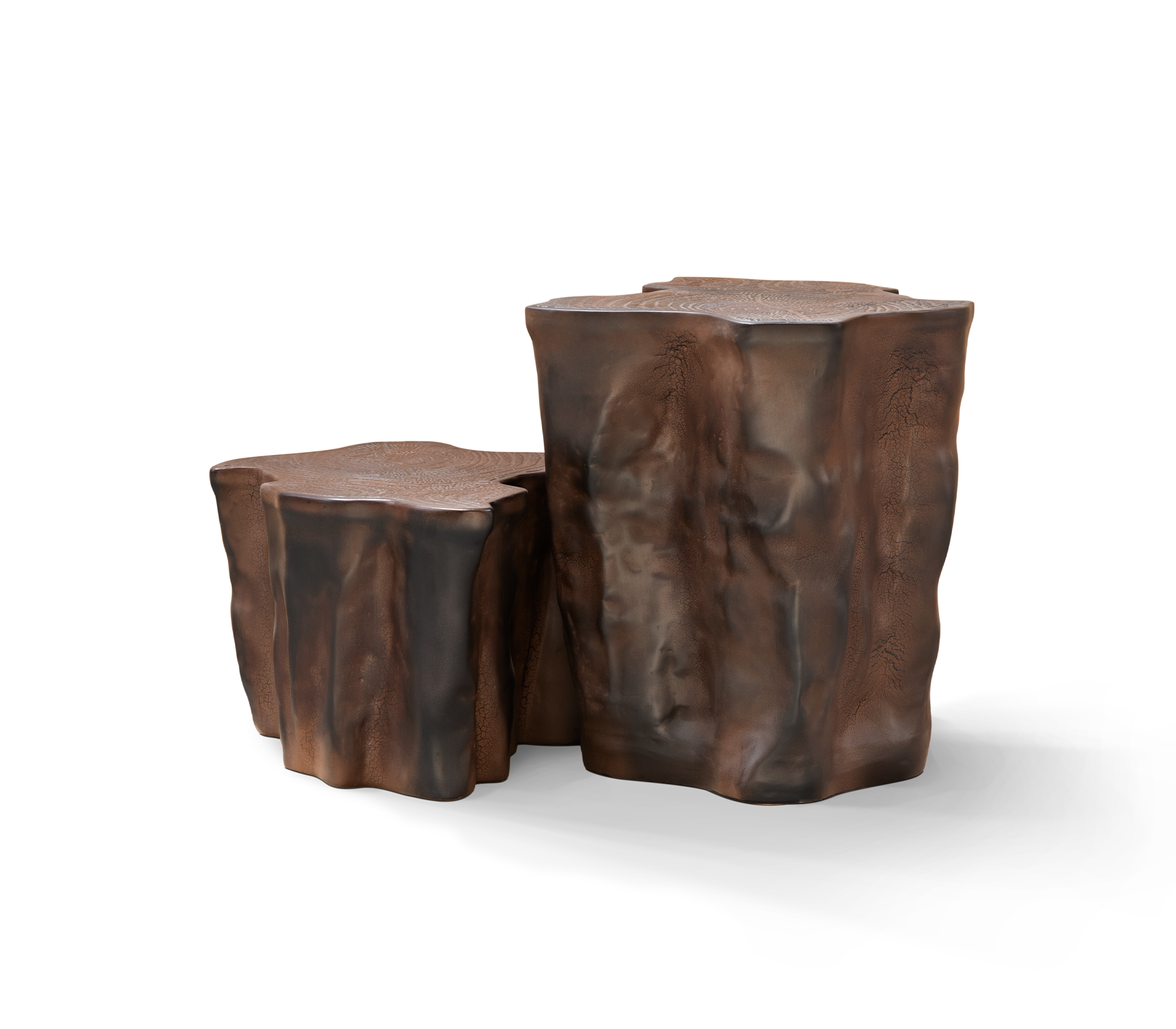 Ciemnobrązowy ceramiczny stolik boczny Horizon | Konfiguracja: Small