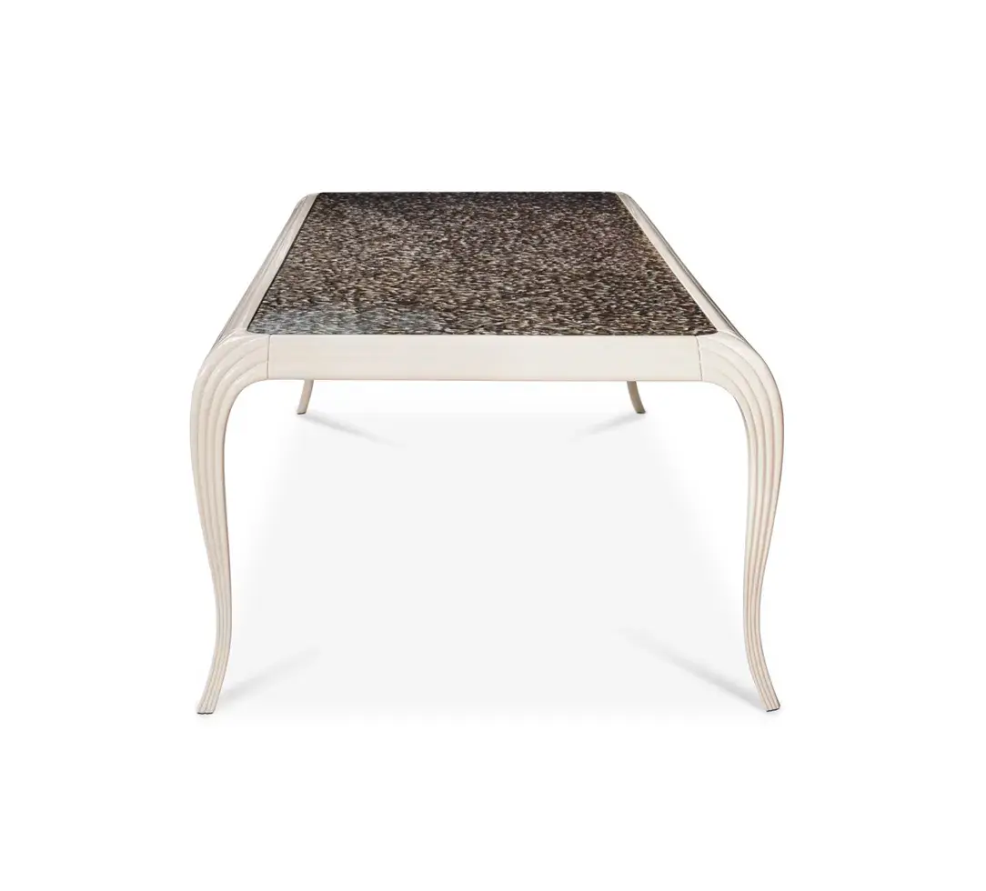 Stół jadalniany Mistral z egzotycznym blatem z piór