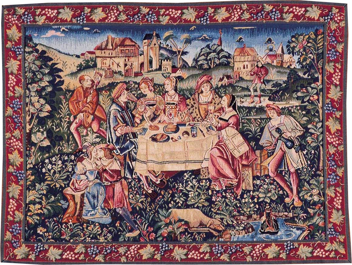 Gobelin The Afternoon Tea with Border | Rozmiar: 75 x 100 cm