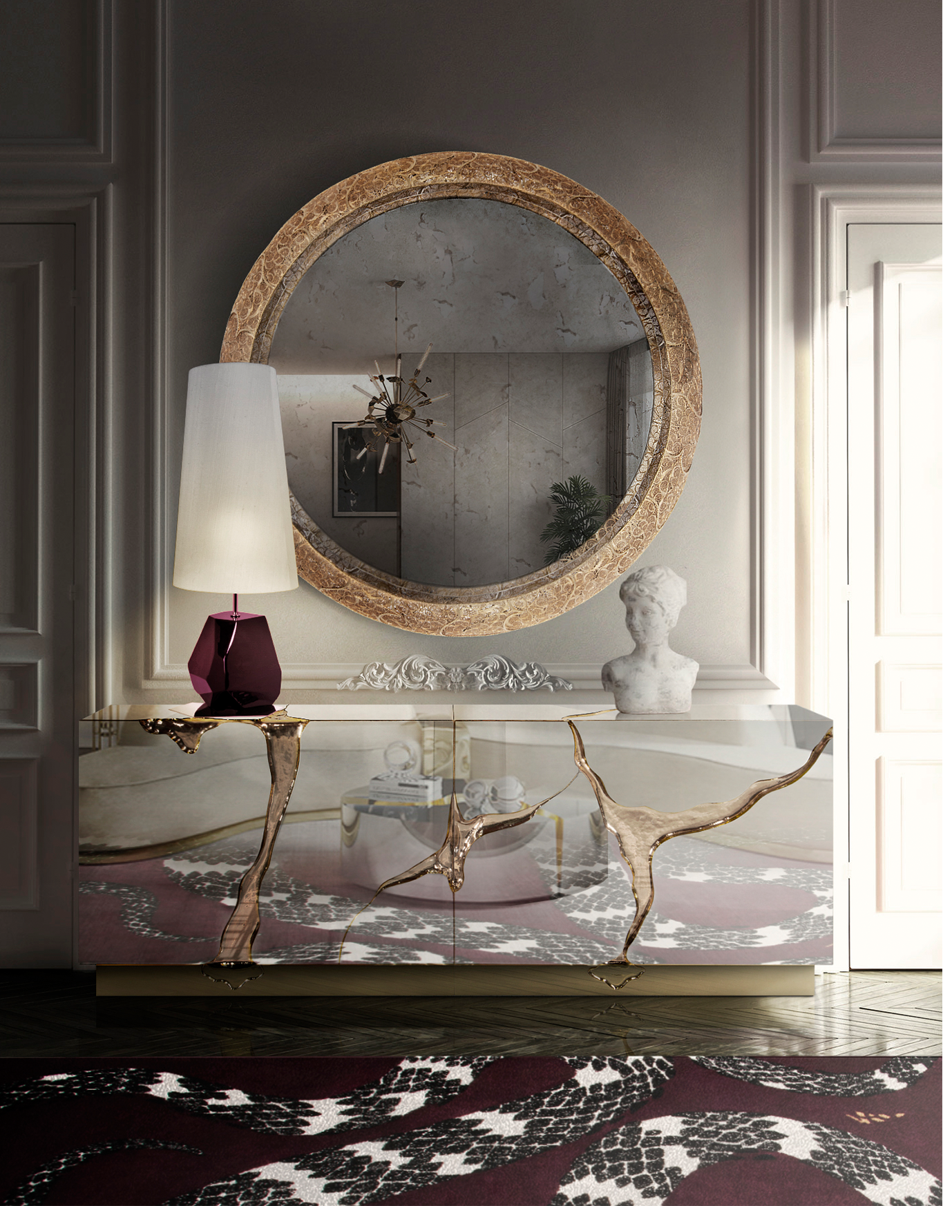 Lustro ścienne Crown Filigree II