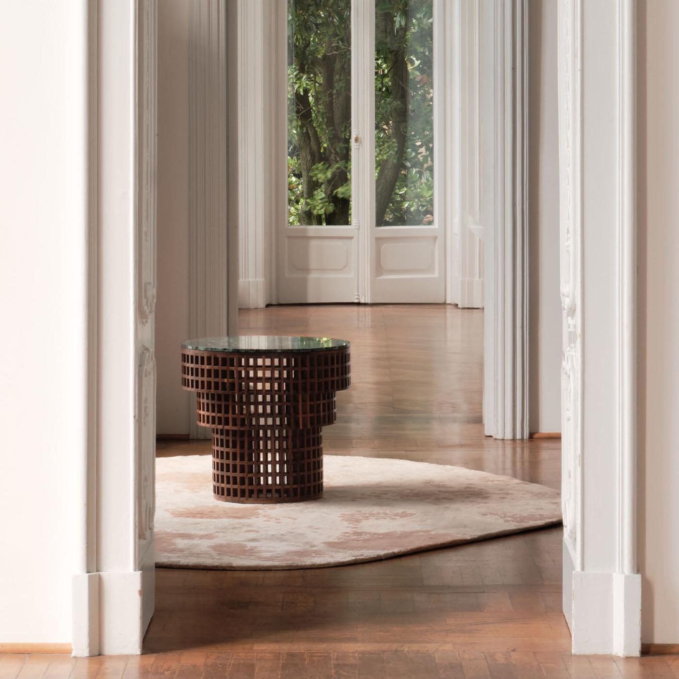 Stolik Boczny z Orzecha i Marmuru