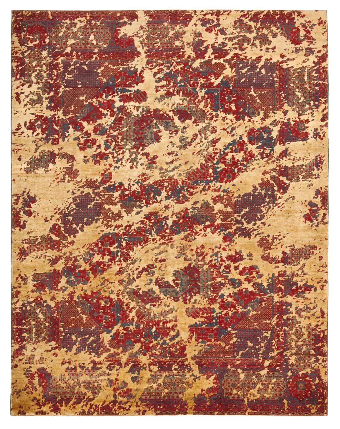 Dywan Mamluk Knightsbridge Double Sky Red Gold Silk