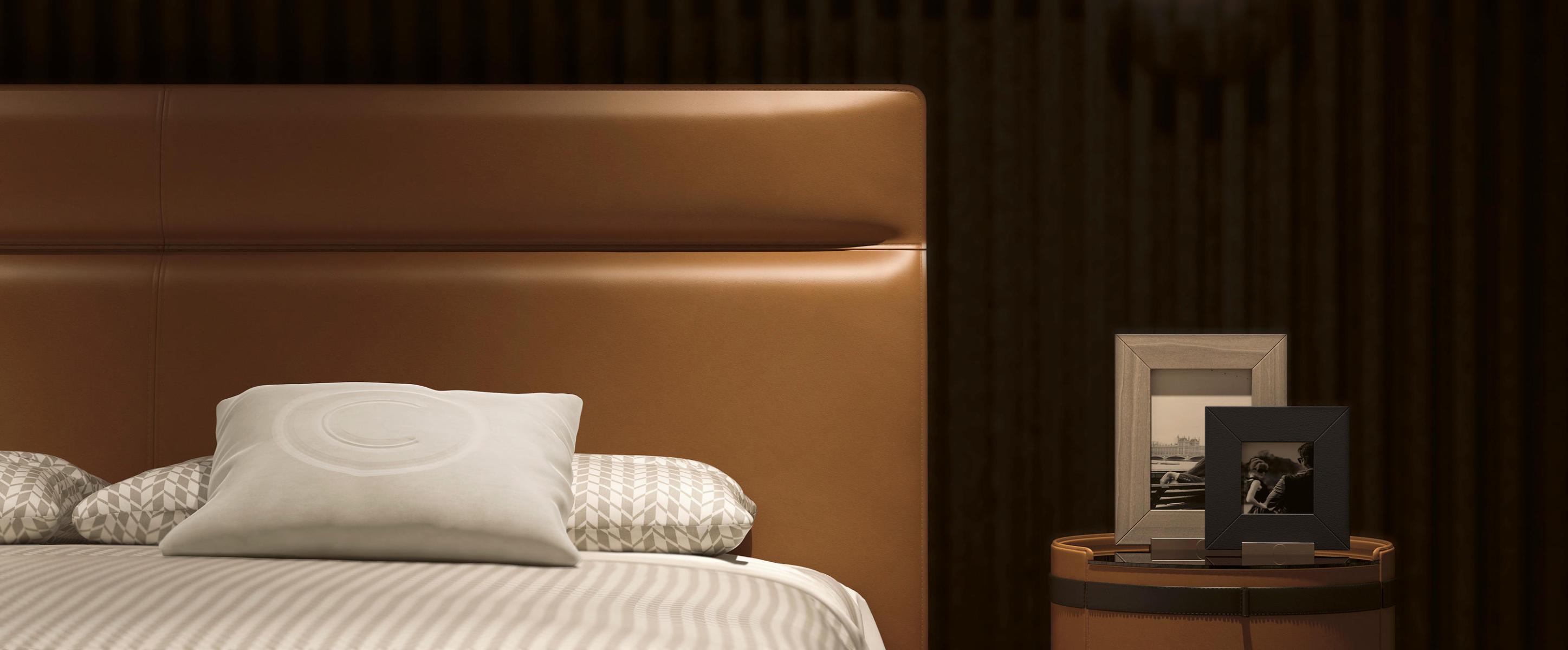 Nowoczesne skórzane łóżko | Rozmiar materaca: 200 × 200 cm Nowoczesne skórzane łóżko | Rozmiar materaca: 200 × 200 cm