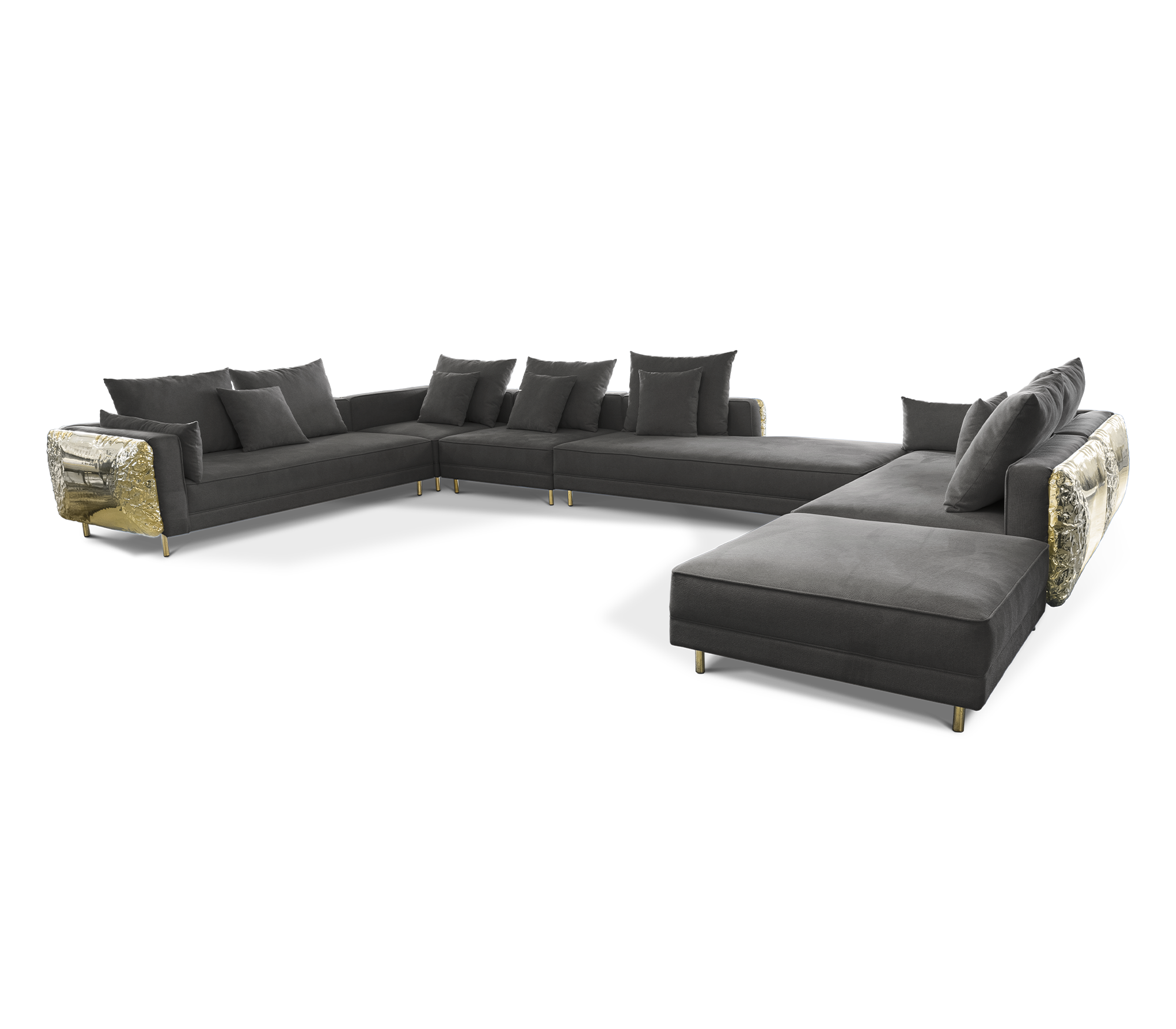 Czarna modułowa sofa Imperia