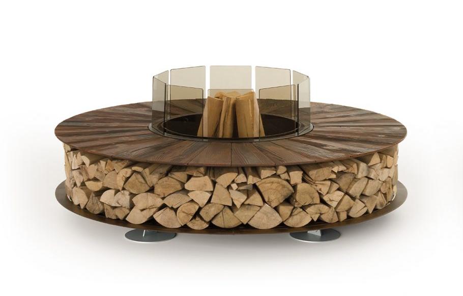 Zero Texture palenisko ogrodowe | Wykończeniowy: Aluminium | Wymiary: Ø 150 cm