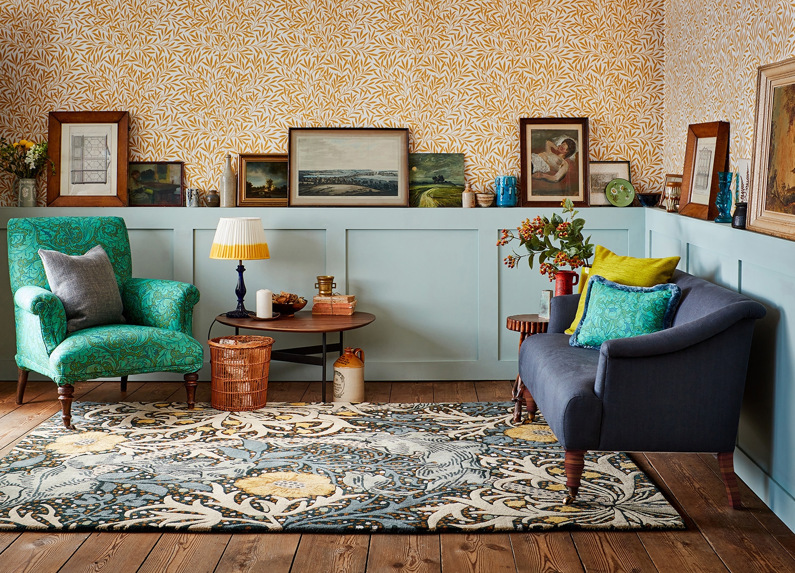 Dywan Seaweed Teal 127008 | Rozmiar: 250 x 350 cm