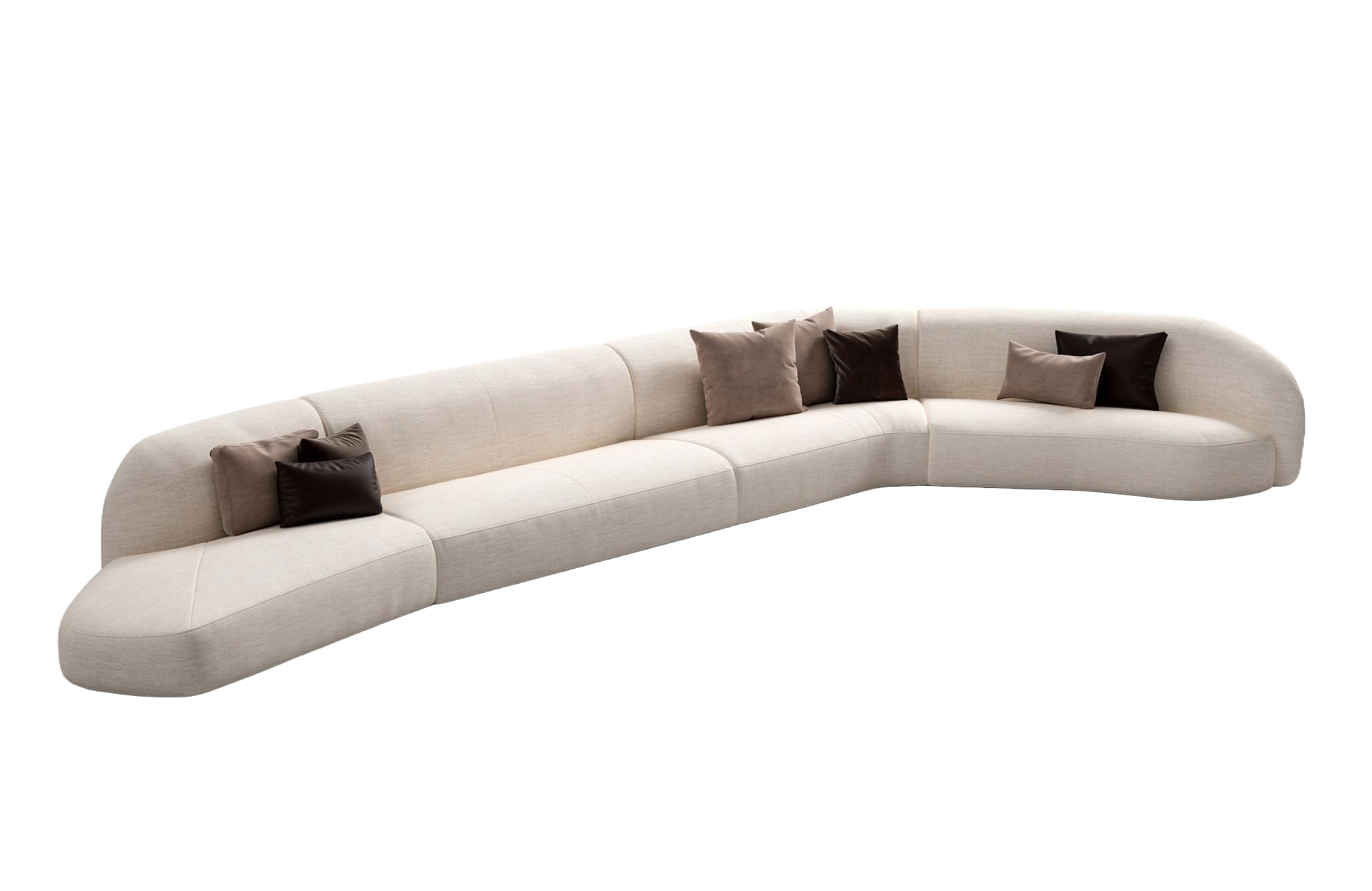 Modułowa sofa z ukrytymi nogami