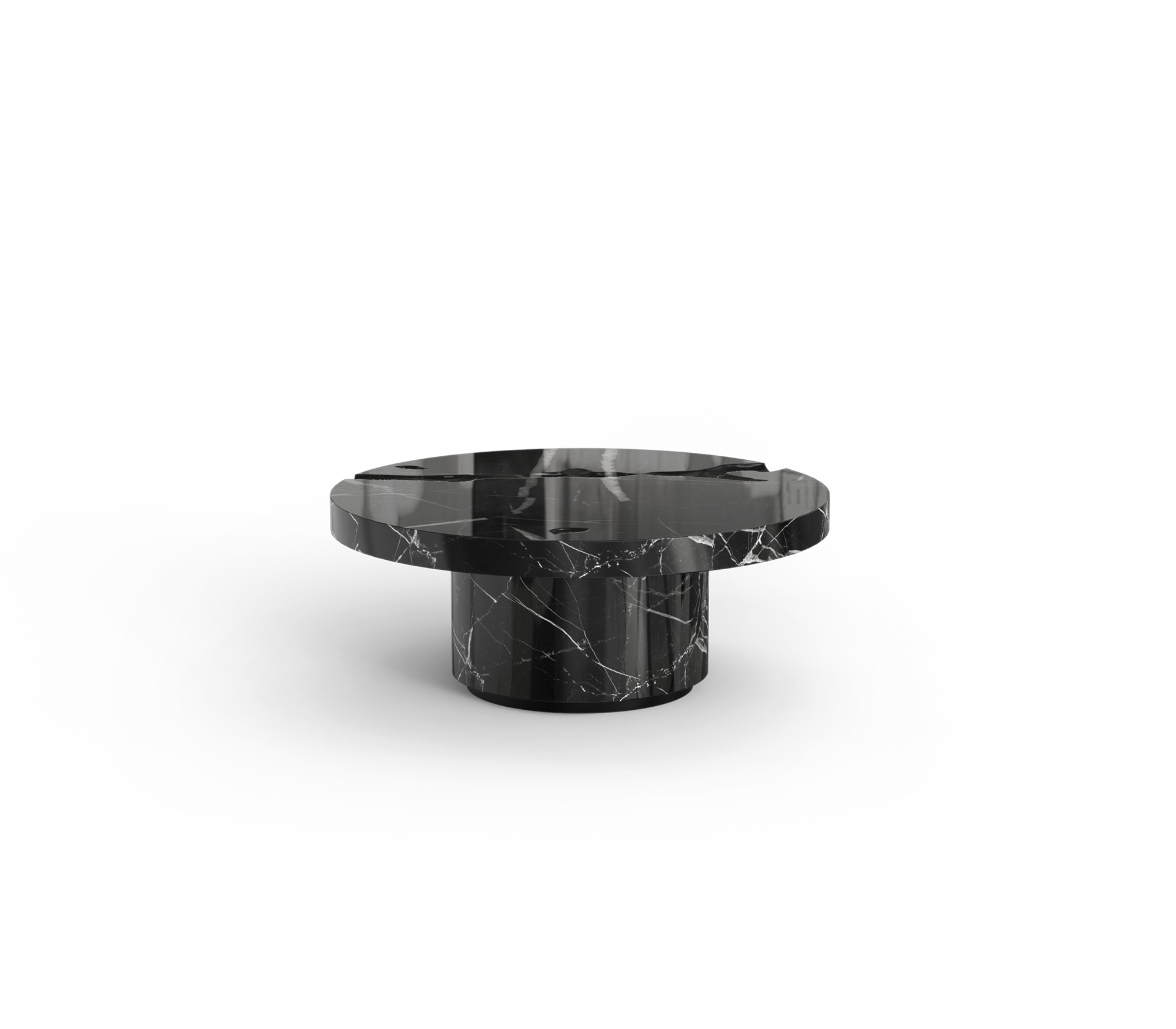 Zestaw stolików Dominion z marmuru Nero Marquina, 3-częściowy