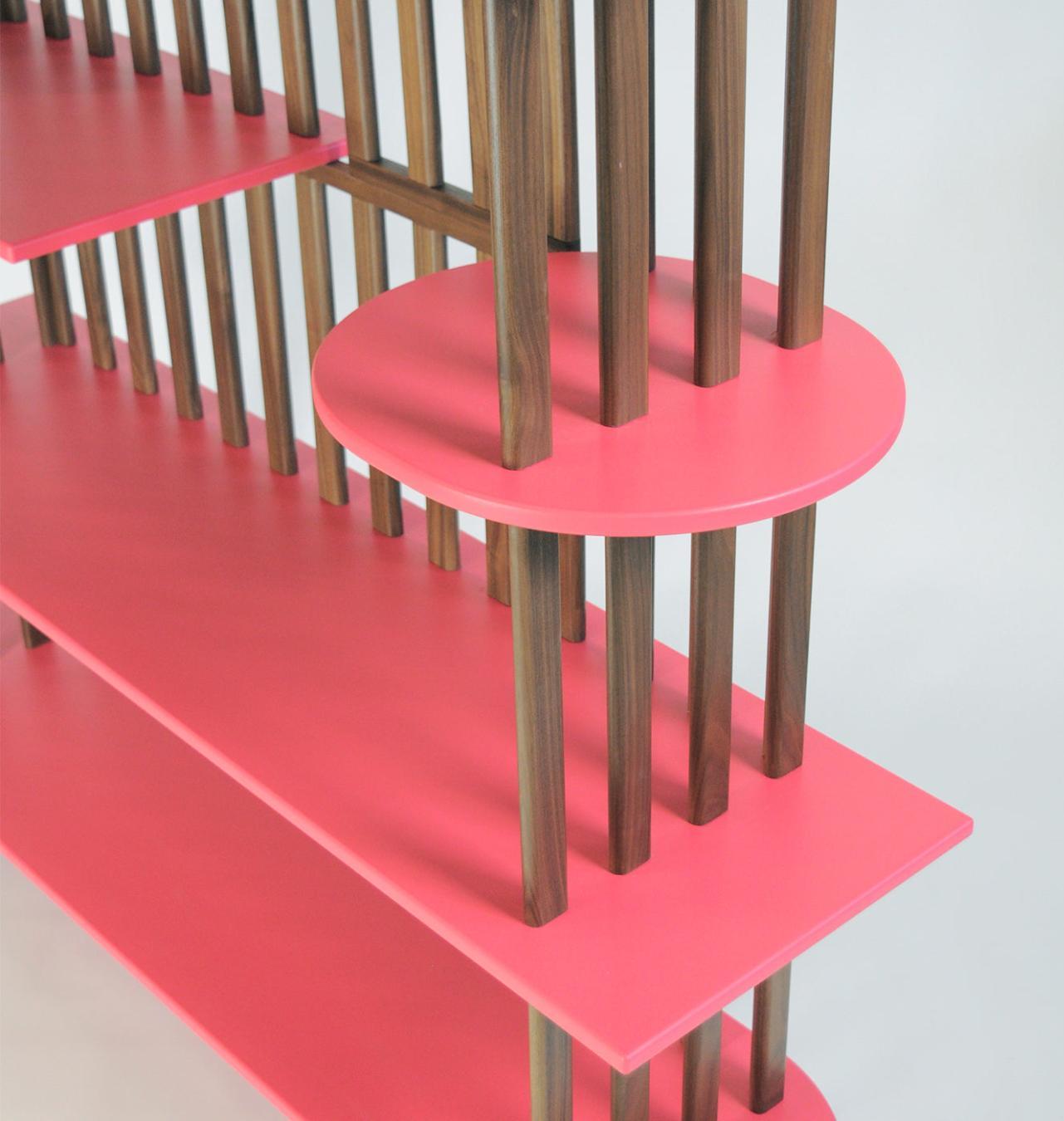 Różowy Pięciopiętrowy Regał