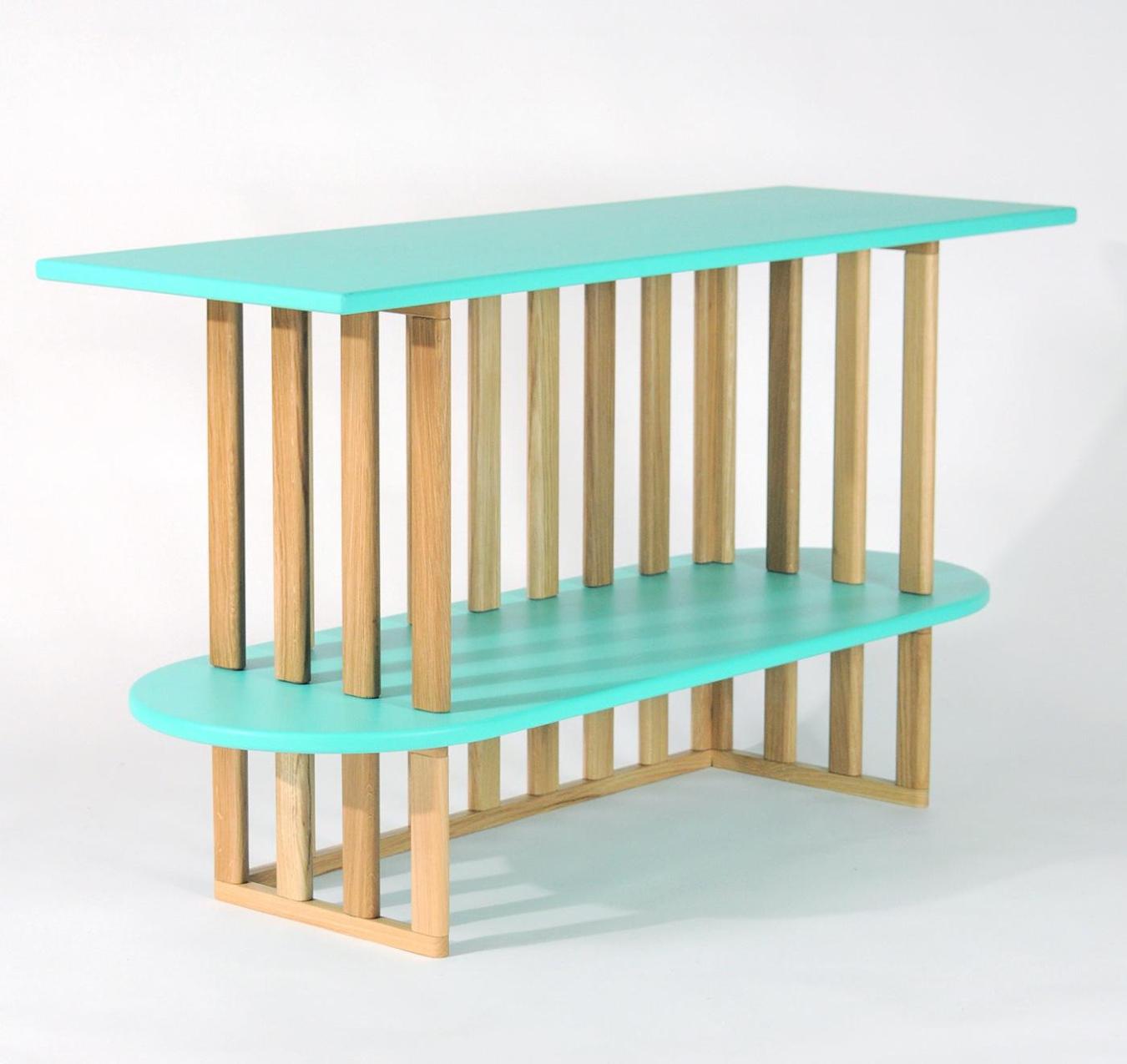 Zielony Dwupiętrowy Regał