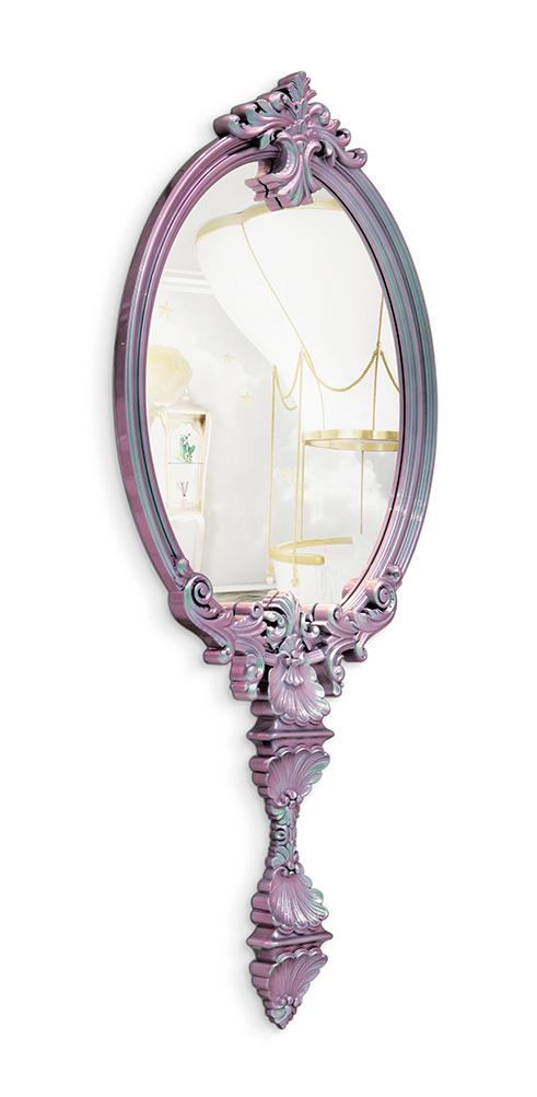 Różowe lustro ścienne Mystic Chameleon