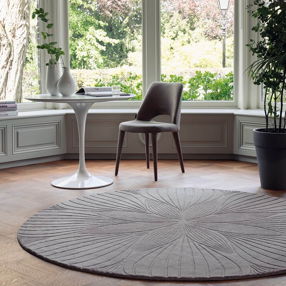 Dywan Okrągły Folia Grey 38305 | Rozmiar: Ø 200 cm