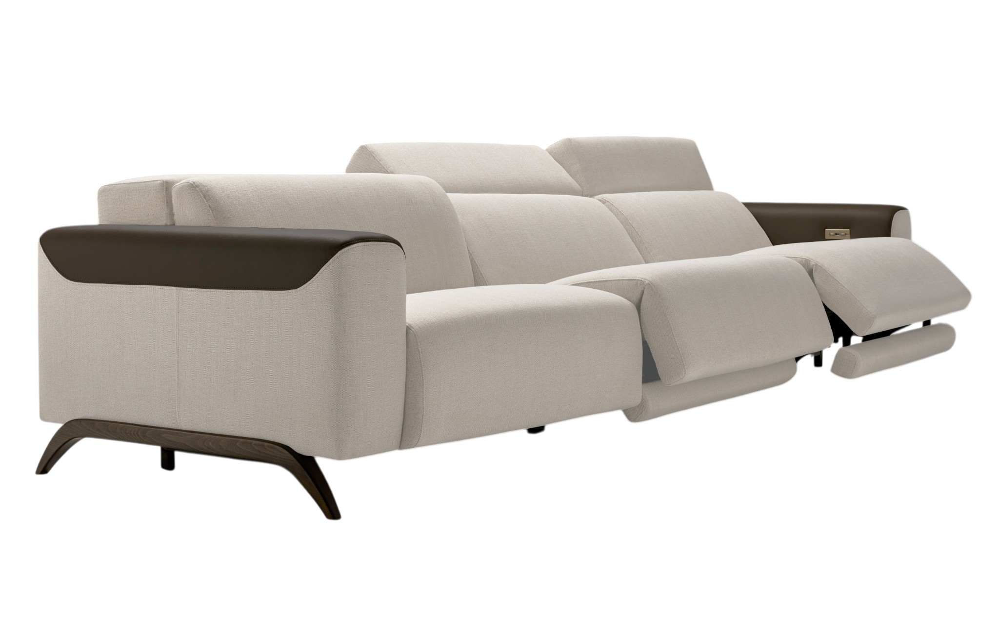Czarno-biała sofa rozkładana 3-osobowa Atlanta