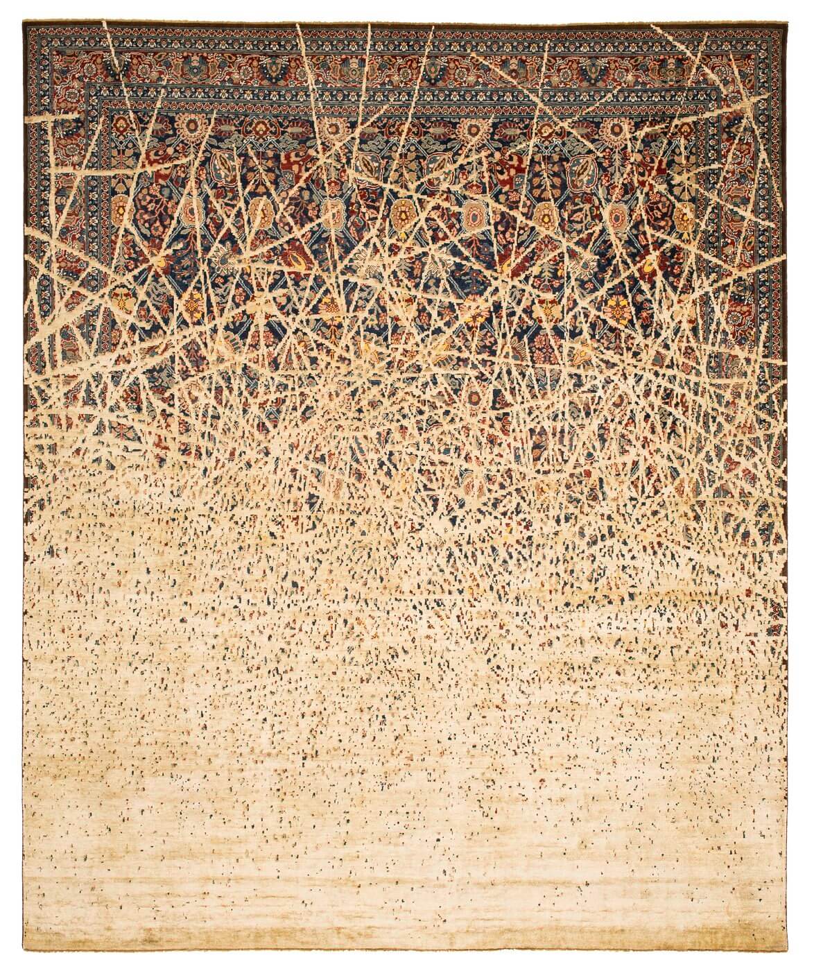 Dywan Tabriz Canal Dusk Navyblue Dirtywhite Silk | Rozmiar: 300 x 400 cm