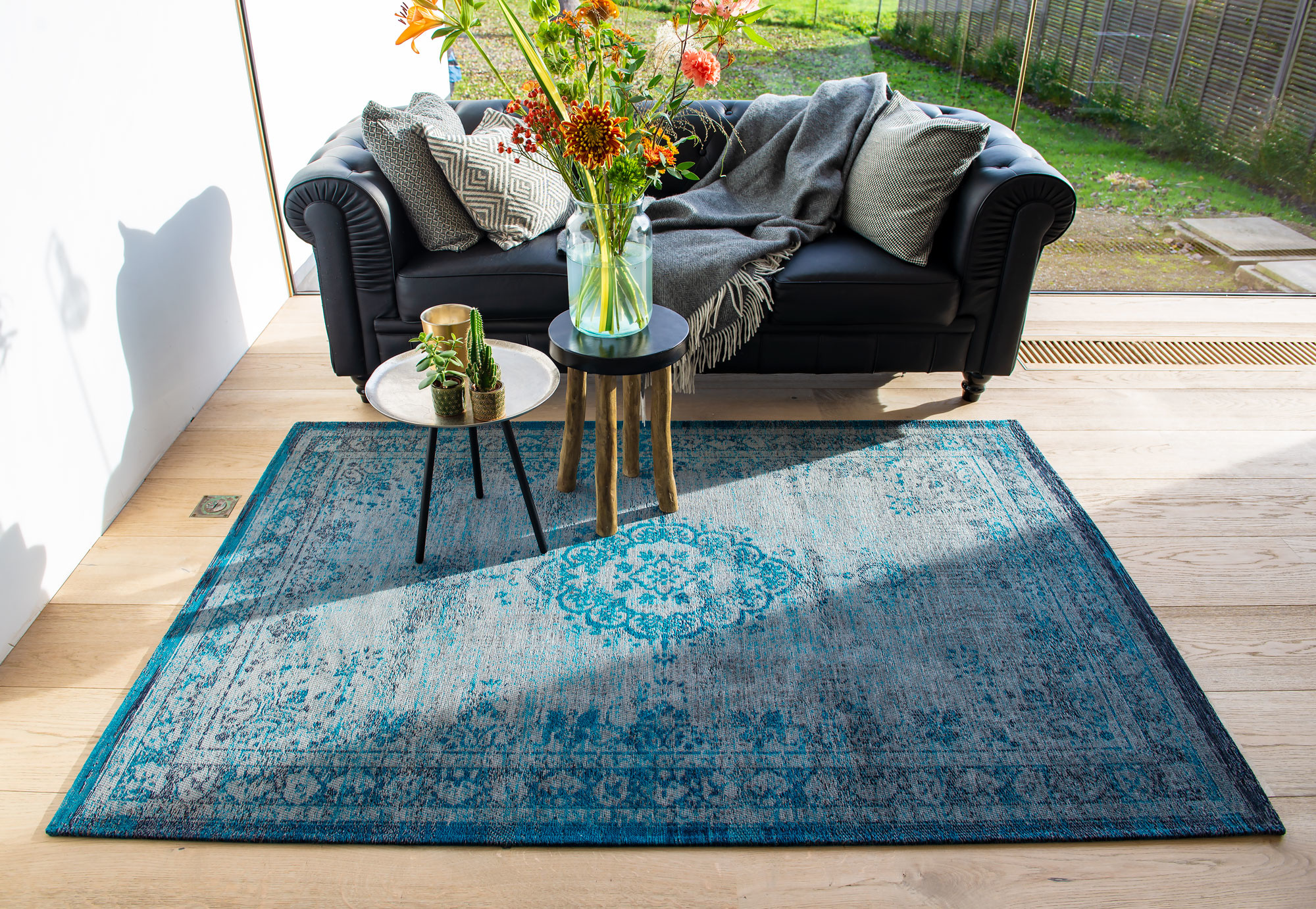 Dywan 8255 Grey Turquoise | Rozmiar: 80 x 150 cm