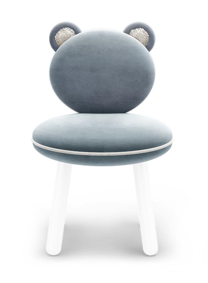 Błękitne krzesełko Fluffy Bear
