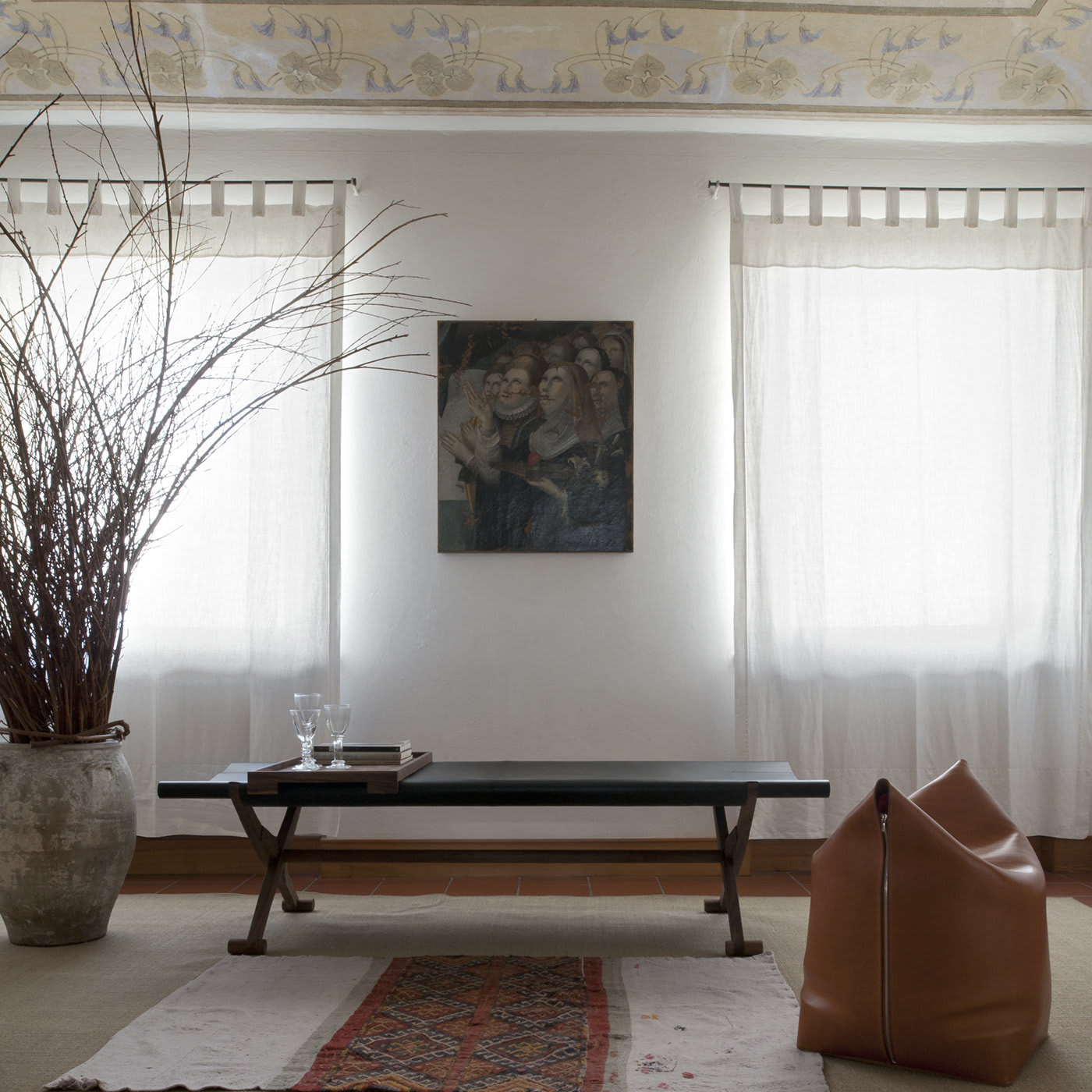 Ławka Branda z mrożonej skóry