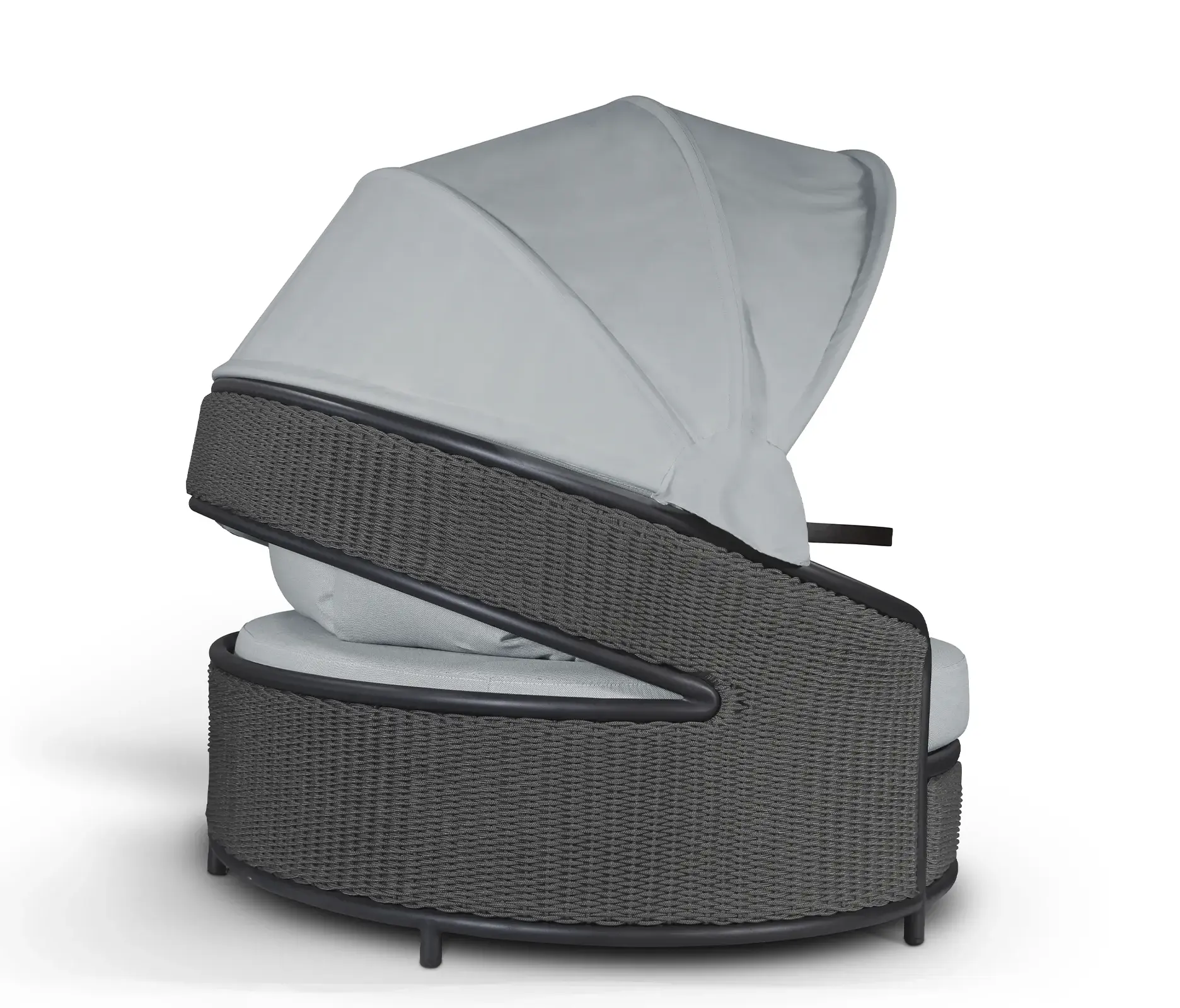 Leżanka ogrodowa Crown w kolorze szarym