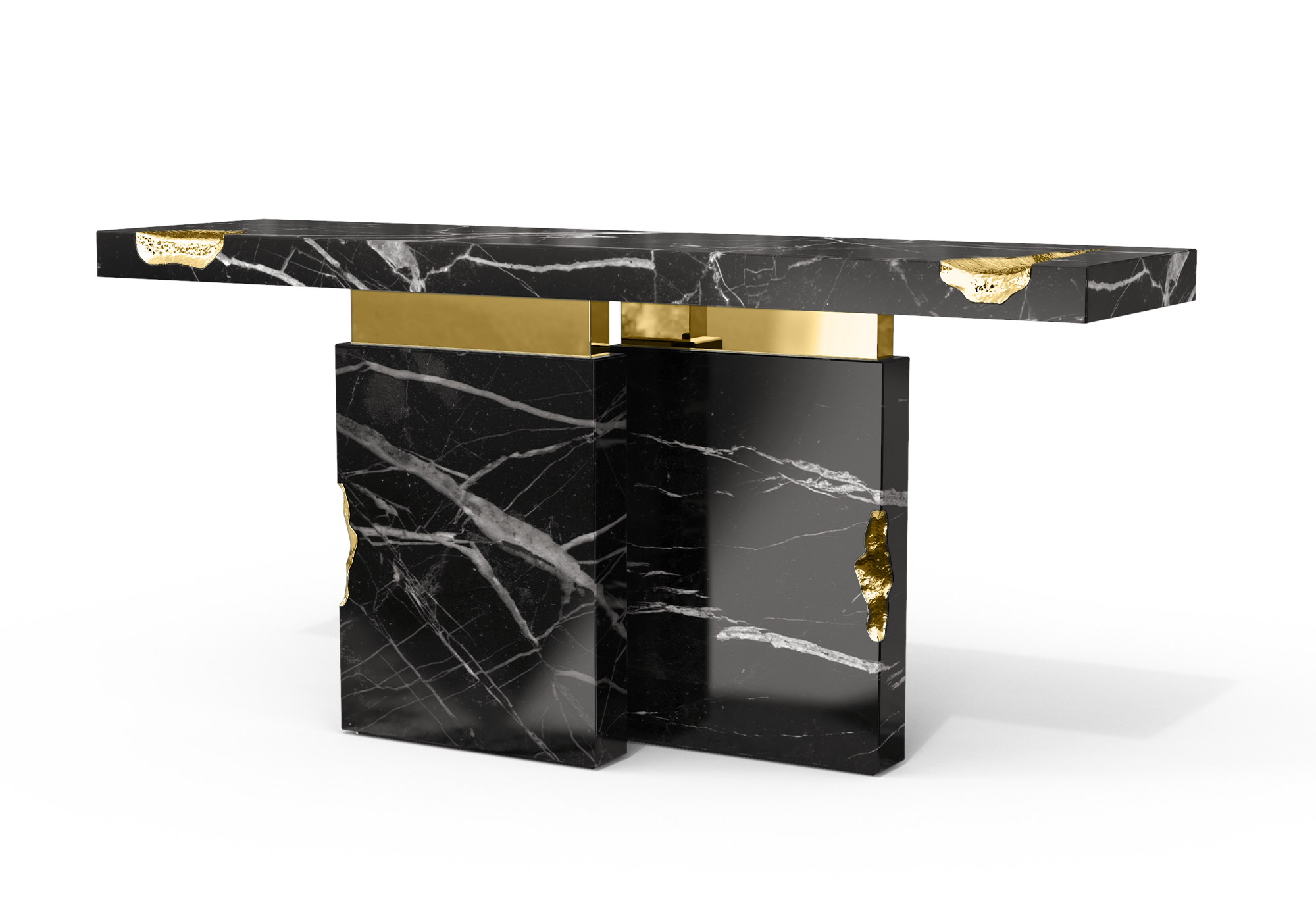 Konsola Dominion z marmuru Nero Marquina