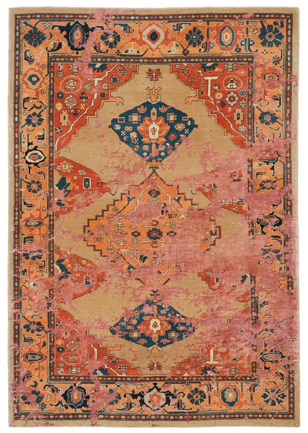 Dywan Serapi Kingsbury Sky Yellow Pink Silk | Rozmiar: 250 x 300 cm
