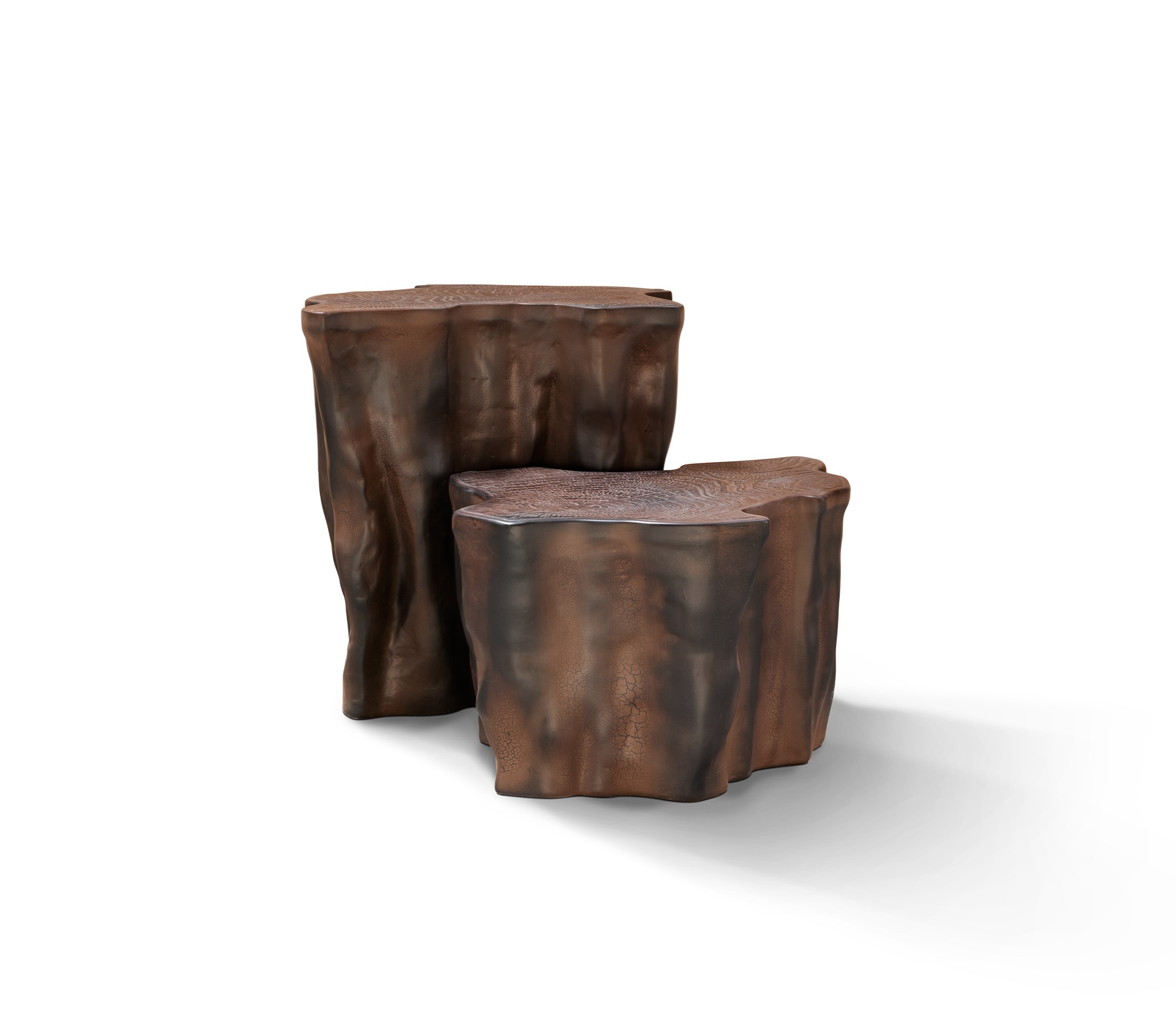Ciemnobrązowy ceramiczny stolik boczny Horizon | Konfiguracja: Small