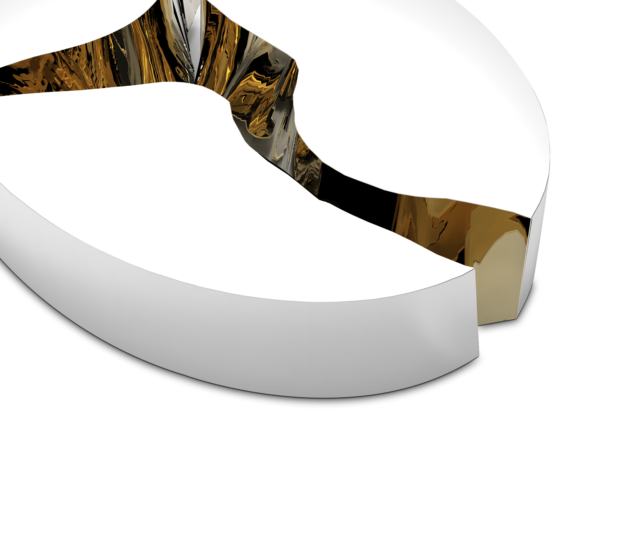 Biały owalny stolik kawowy Fissure